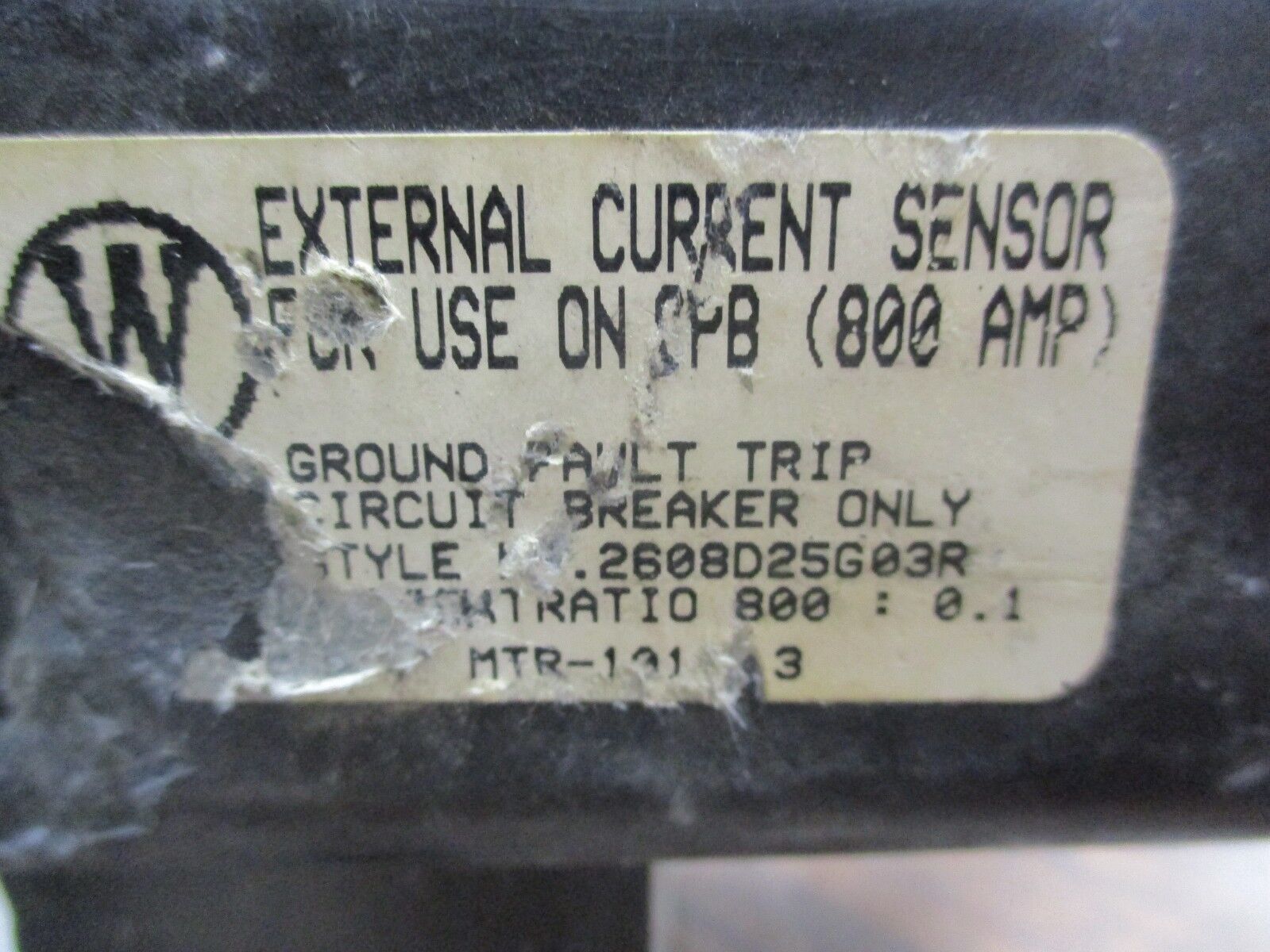Westinghouse External Current Sensor 2608D25G03R Ratio 800:0.1A Used
