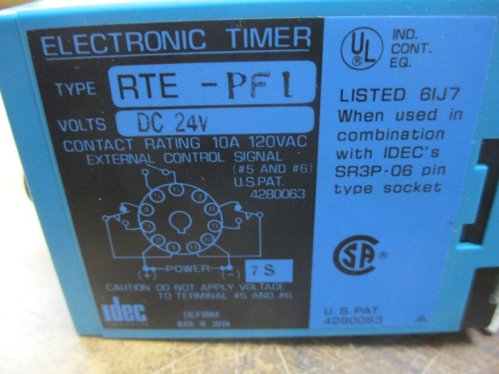 IDEC Electric Timer RTE-PF1 24VDC Used