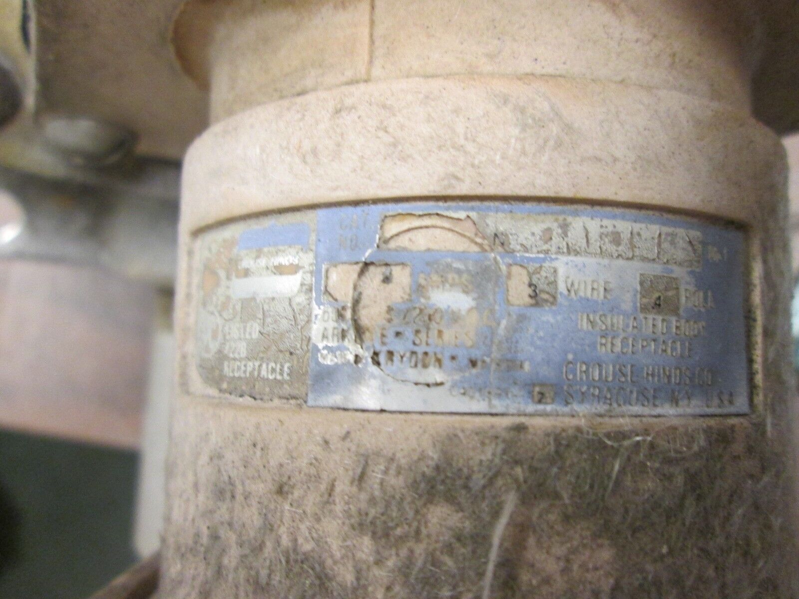 Crouse-Hinds Receptacle w/ Base NR 642 60A 3W 4P Used