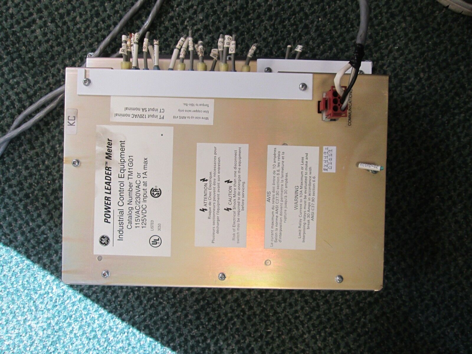 GE Power Leader Meter, TM1G01,115VAC, 125VDC, 230V, 1A, Used