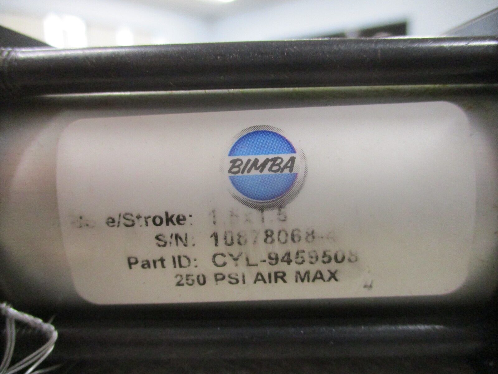 Bimba Pneumatic Air Cylinder CYL-9459508 250 PSI *No Box* New Surplus