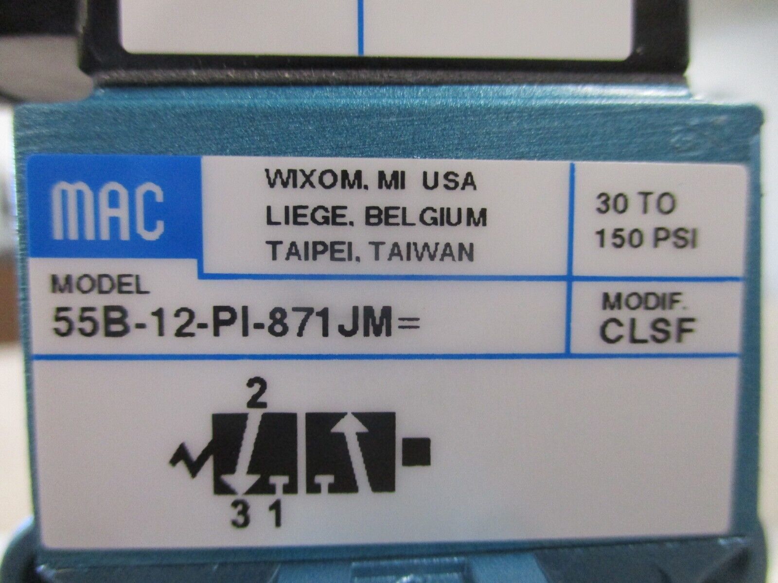 MAC Solenoid Valve 55B-12-PI-871JM New Surplus