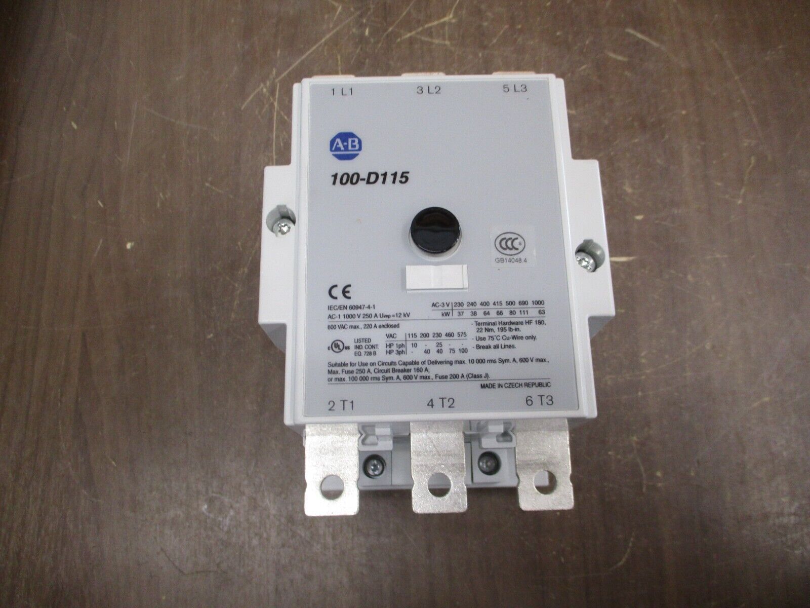 Allen-Bradley Contactor 100-D115D11 Ser. B 120V Coil New Surplus