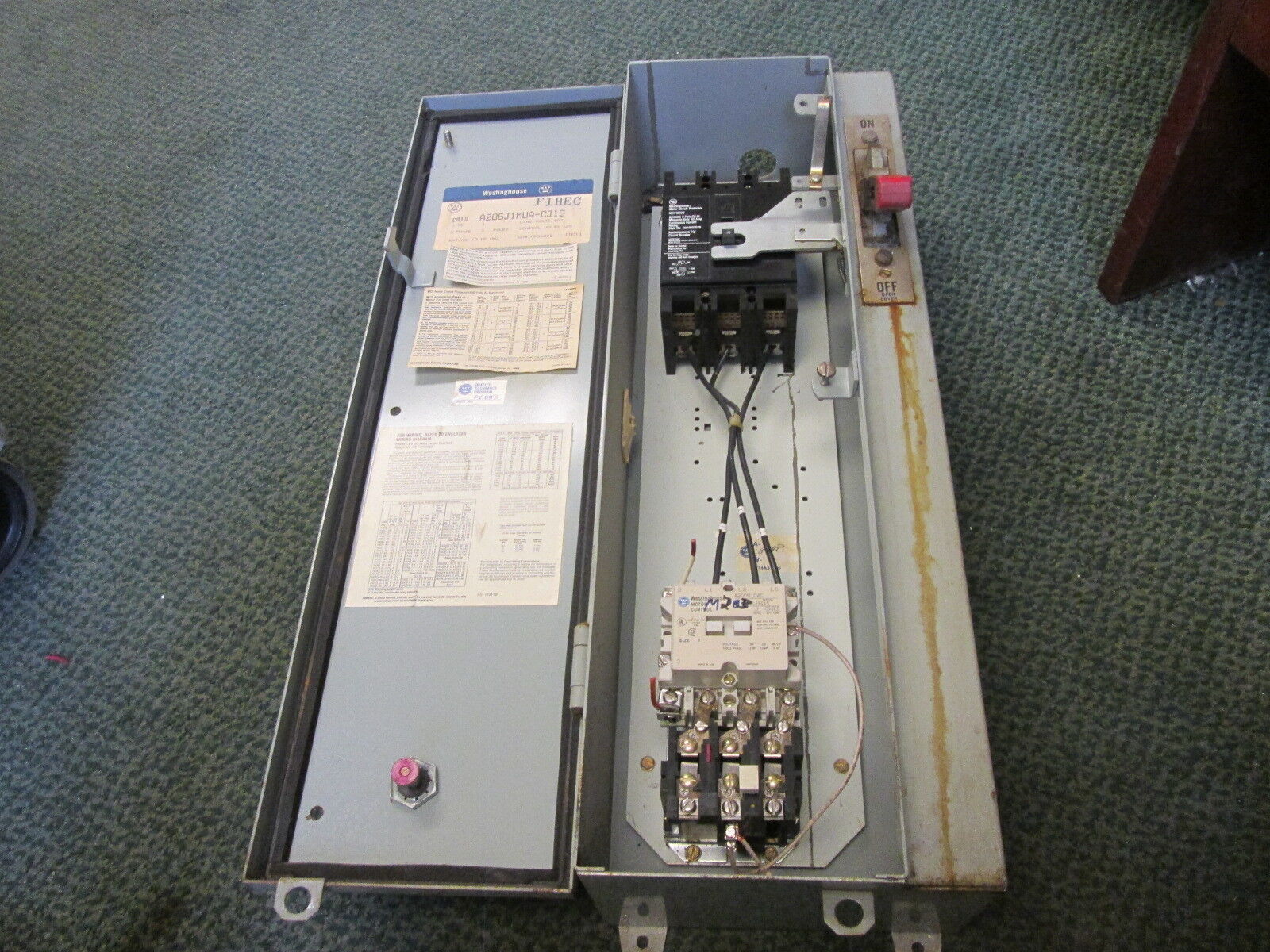 Westinghouse Breaker Size 1 Combination A206J1MUA-CJ1S 120V Coil 3Ph 3p Used