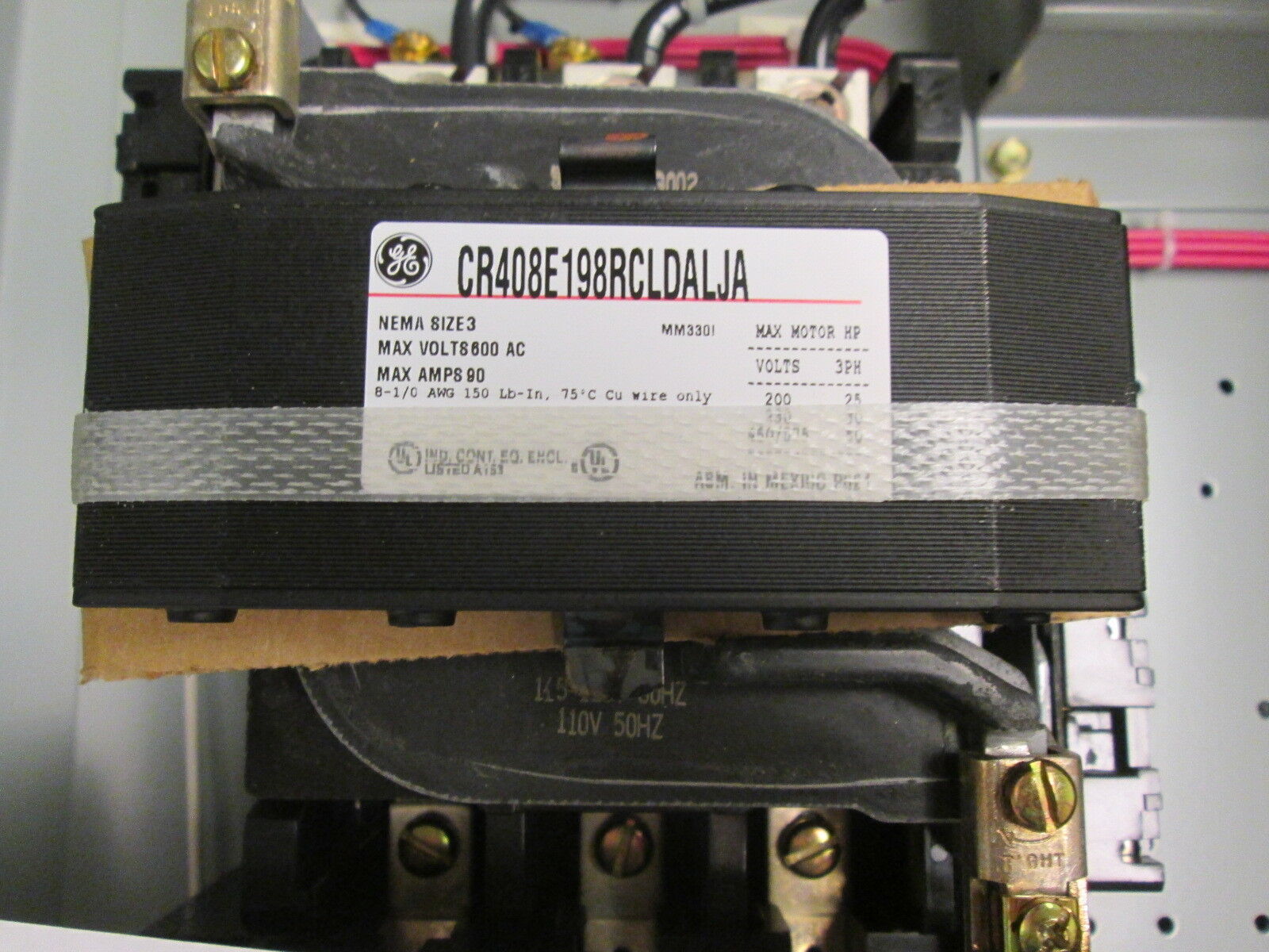 GE Fusible Size 3 Combination CR408E198RCLDALJA 90A 600V 115-120V Coil New Surpl