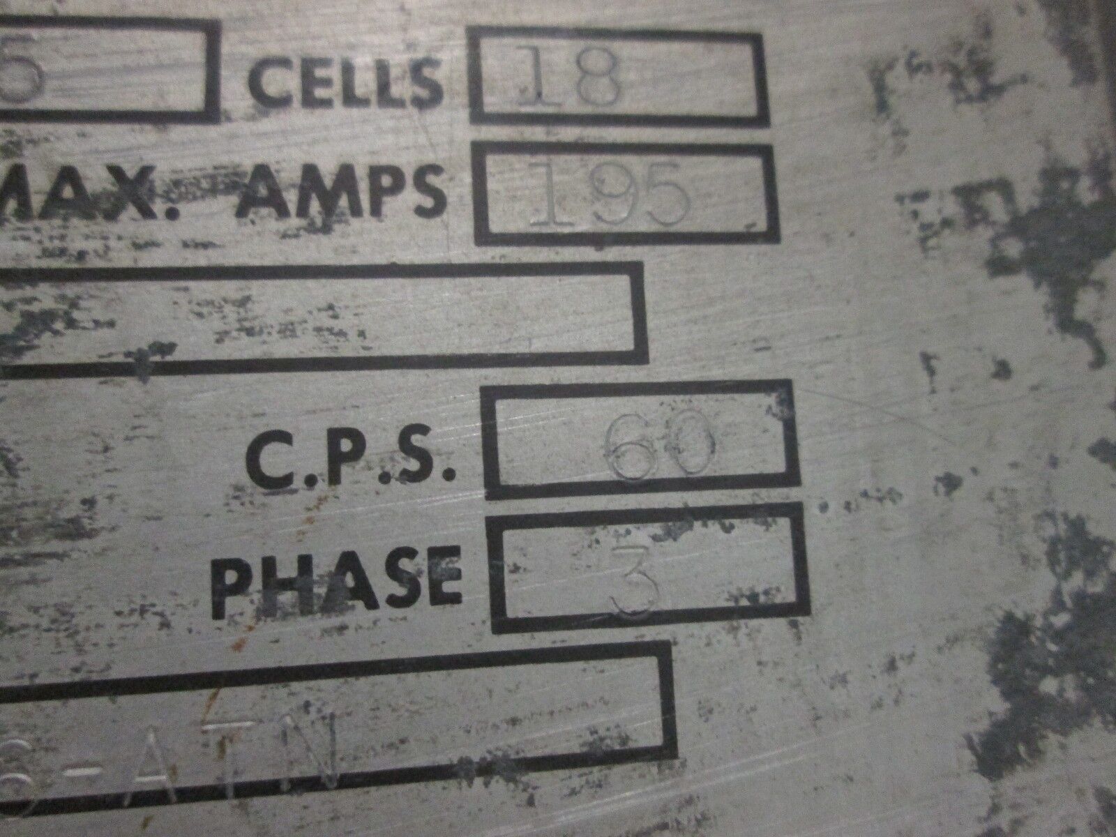 Allis Chalmers Battery Charger 18ACTF-865 18 Cells AH Bat 850 195A Used