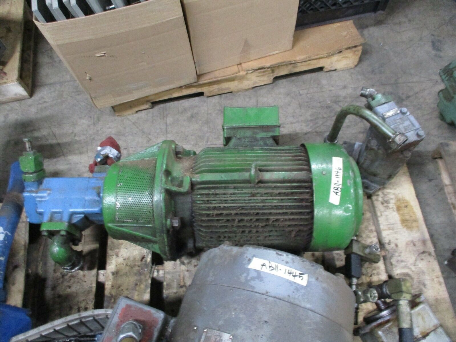 Vickers Vane Pump w/ Motor 2521V14A9 15HP 1200RPM 220/440V 42/5/24.6A Used