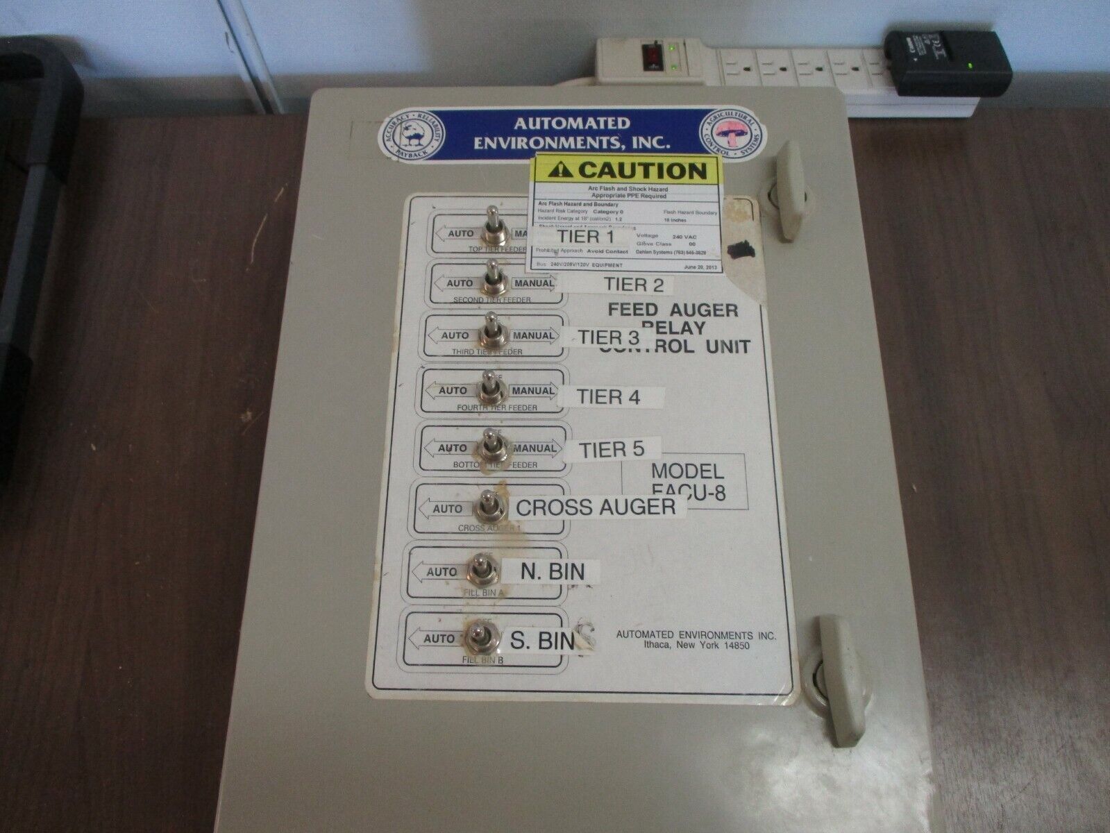 Automated Environments, Inc. Feed Auger Relay Control Unit FACU-8 Used
