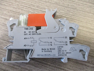 Wago Tbco Schrack relay RT314024 24VDC coil. W/Base used.