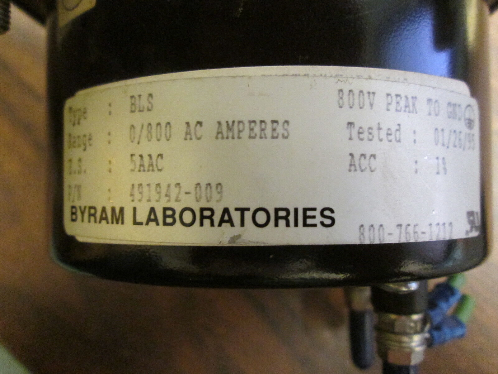 ASCO Type BLS AC Amp Meter 491942-009 Range: 0-800A Used