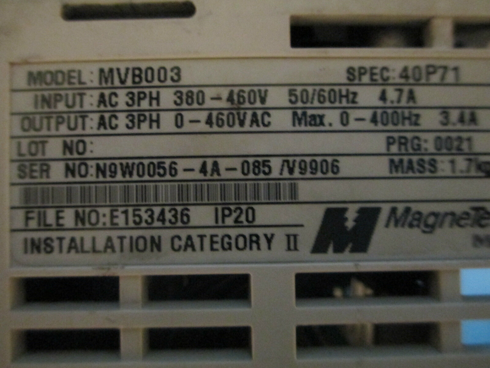 Magnetek GPD 315/V7 MVB003, 460V 4.7A