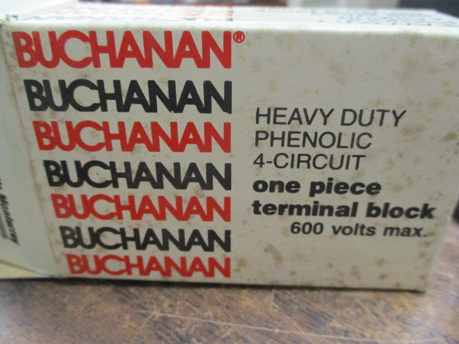Buchanan Heavy Duty Phenolic One Piece Terminal Block B104 4-Circuit New Surplus