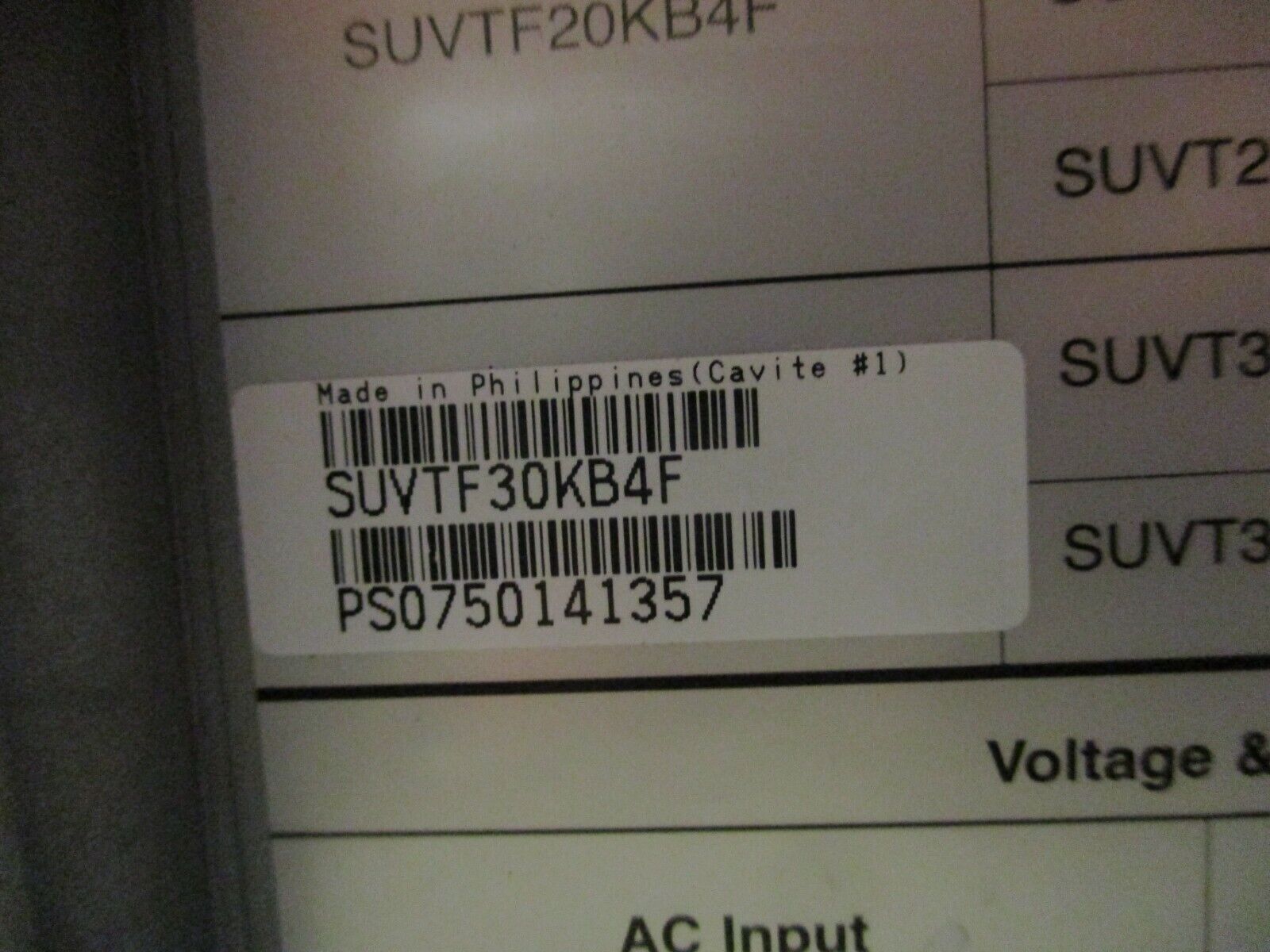 APC Smart UPS SUVT30KF3B4S 21.6Ah 30kVA 24kW 208/220V 3 Batteries Used