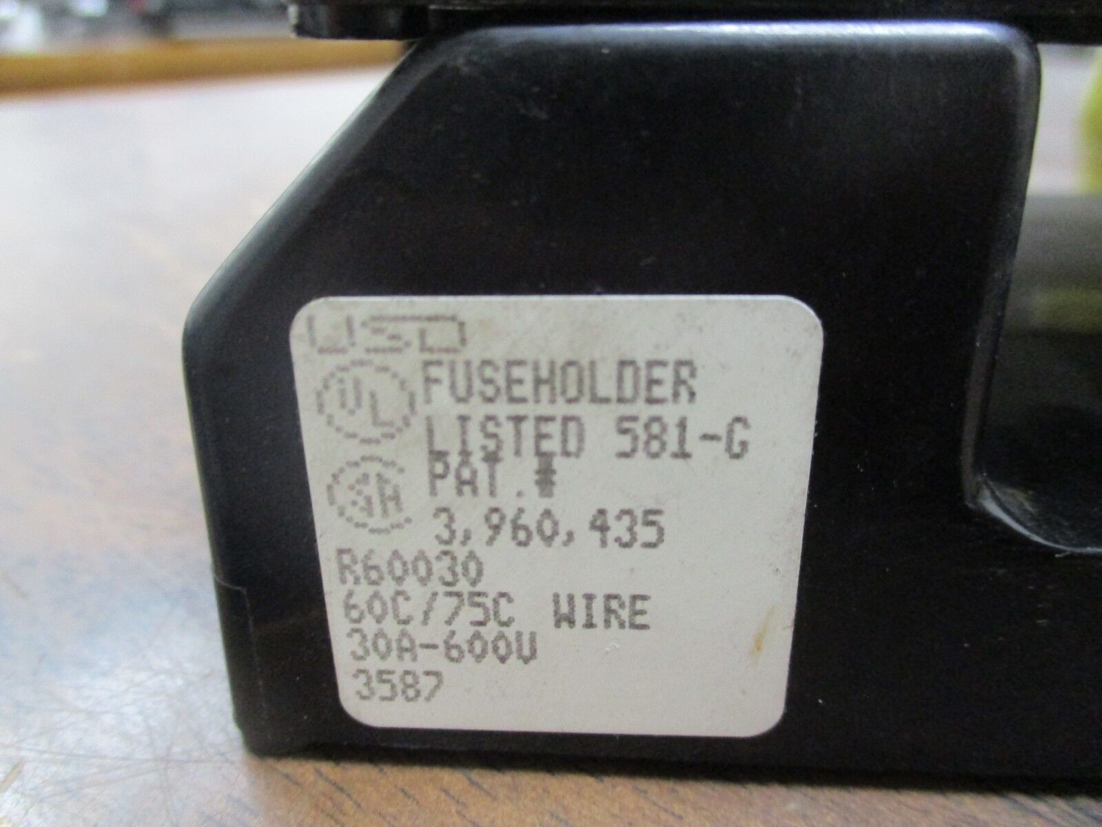 Bussmann/USD Fuse Block R60030 / 581-G 30A 600V 3P *Lot of 2* Used