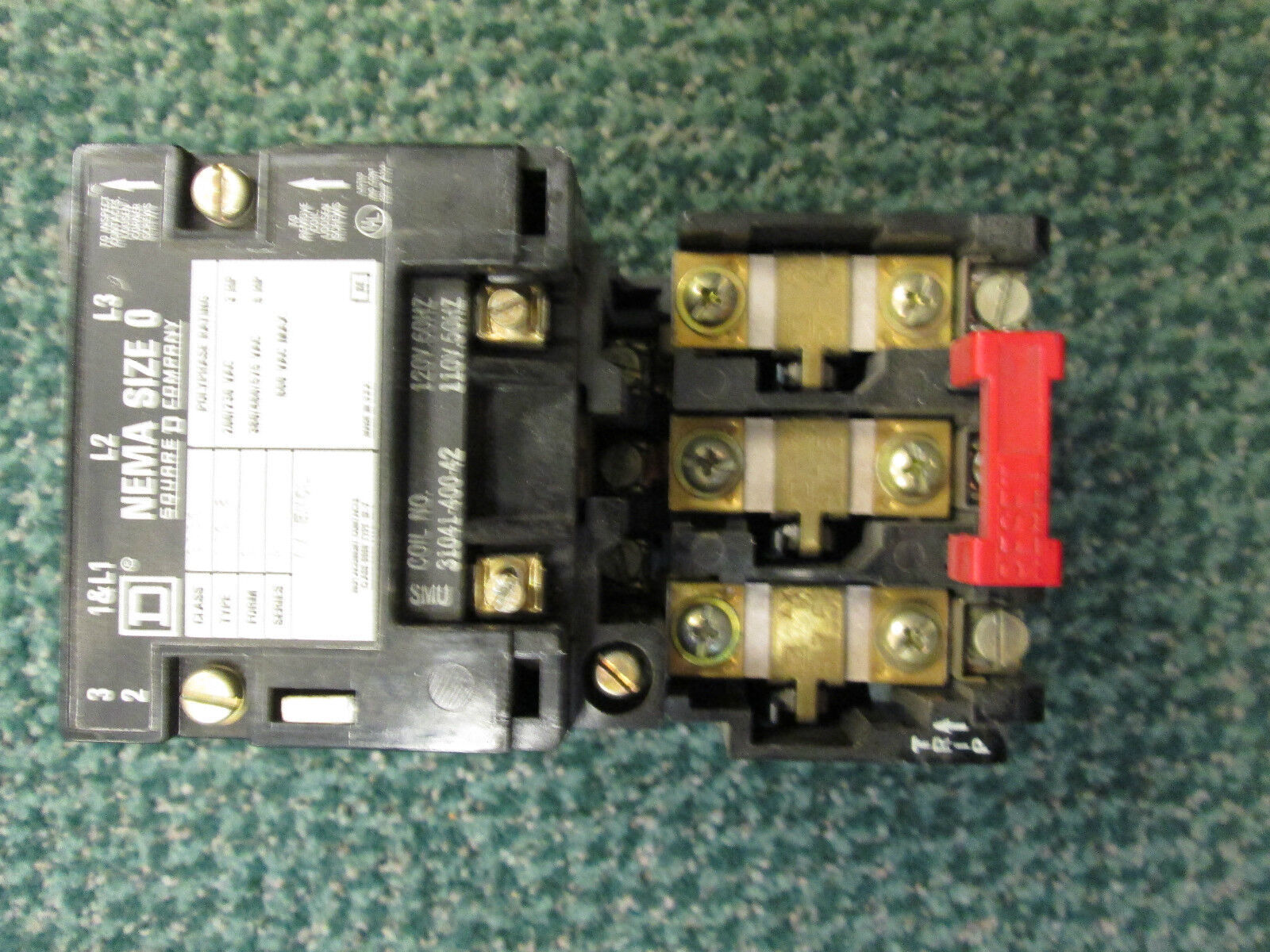 Square D Size 0 Starter 8536SBG2 120 V coil Thermal overload