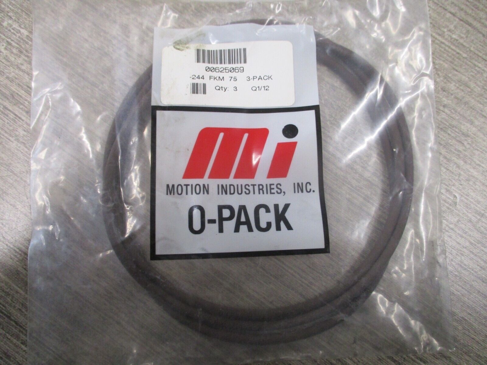 Motion Industries O-Pack O-RIngs 00625069 *Pack of 3* New Surplus