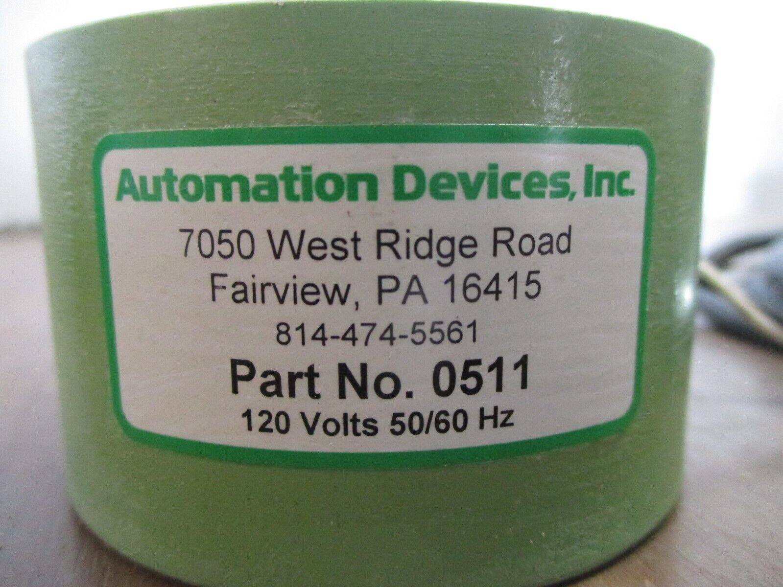 Automation Device, Inc. Coil 0511 120V 50/60Hz Used