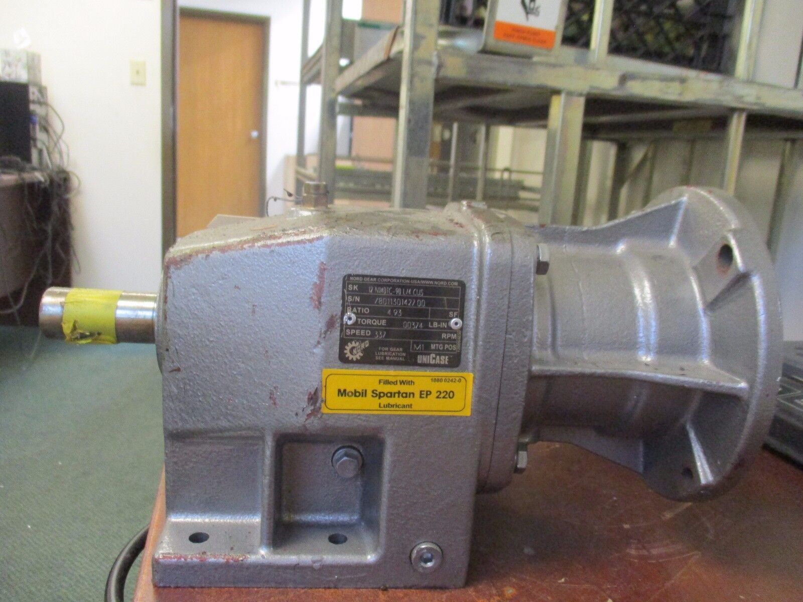 Nord Unicase Reducer 12N140TC-90 L/9 CUS Ratio 4.93 374 In-LB Torque Out Used