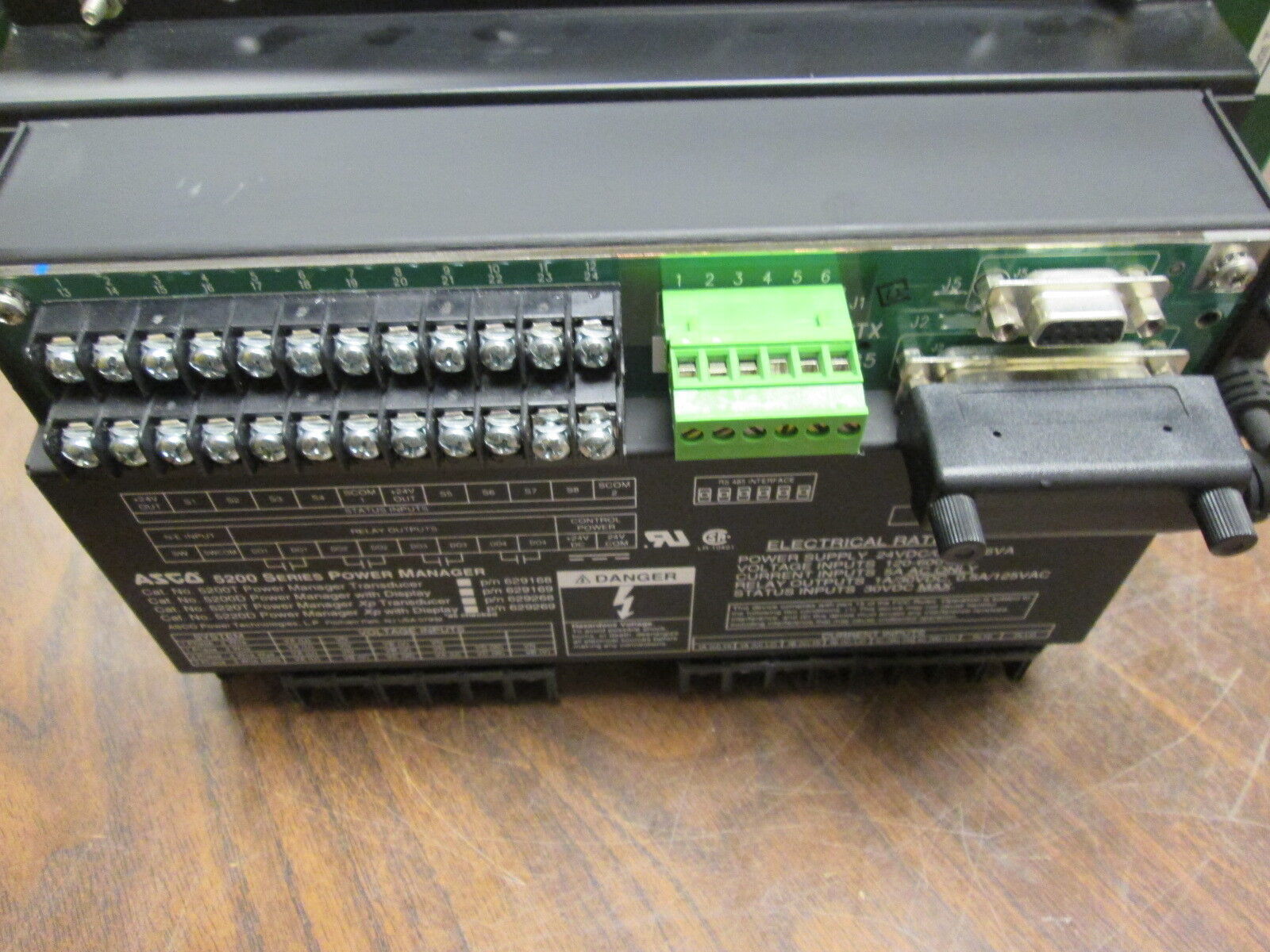 ASCO Power Manager 5200 Supply: 24VDC 0.4A 9.6VA Input: 120-060VAC 5A Used