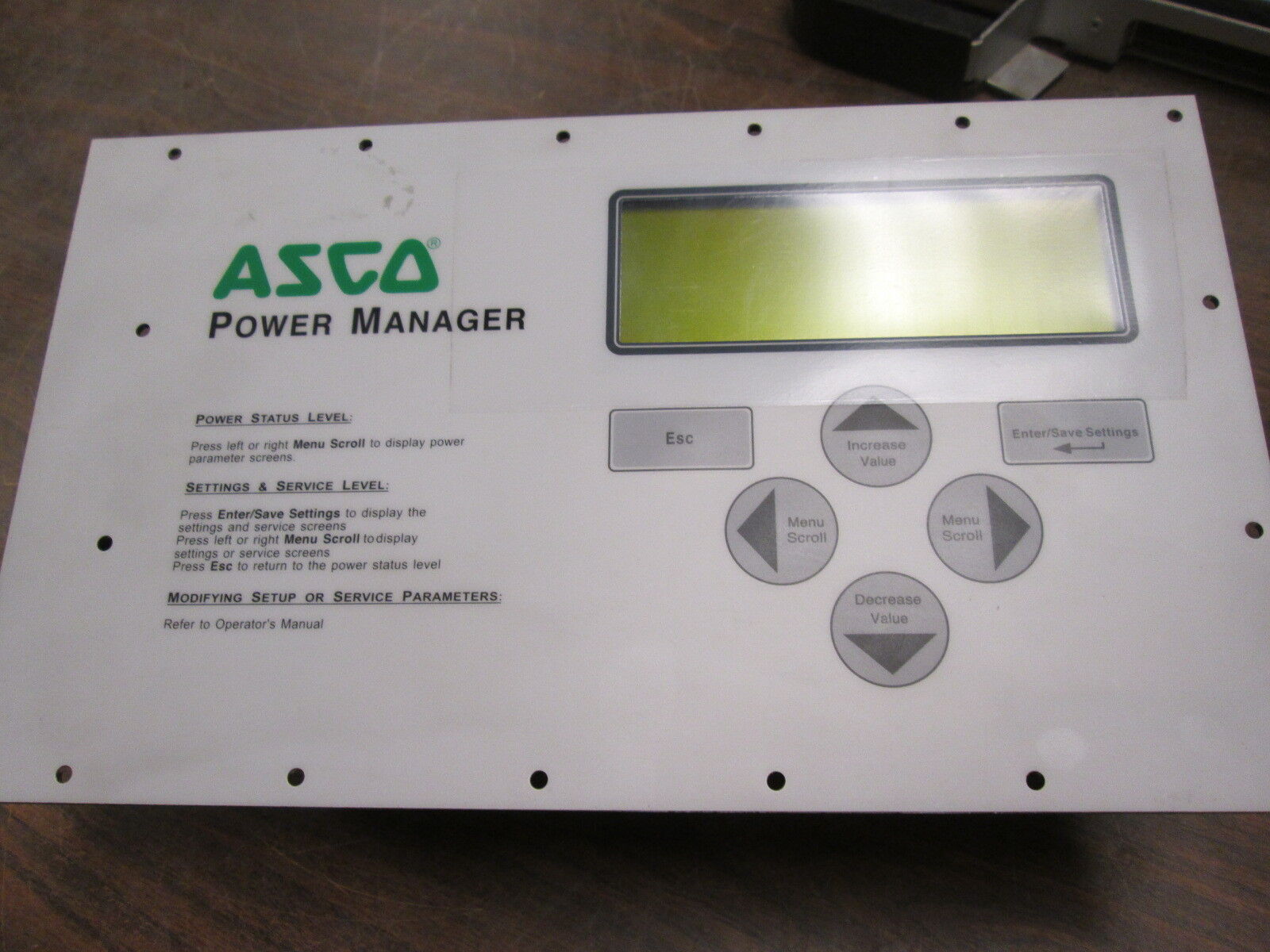ASCO Power Manager 5200 Supply: 24VDC 0.4A 9.6VA Input: 120-060VAC 5A Used