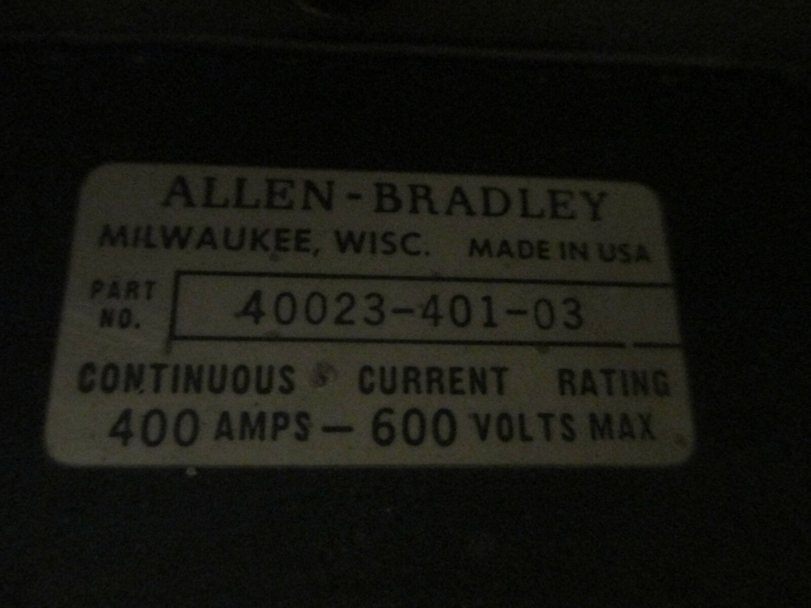 Allen-Bradley Fuseblock 40023-401-03, With One set of Lugs!