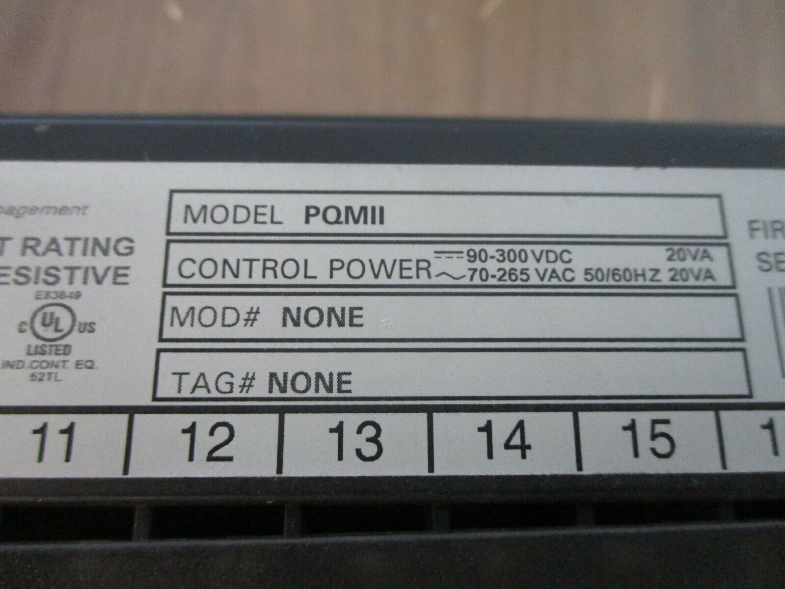 GE Power Quality Meter PQMII F/W: 73D222C4.000 Control: 90-300VDC 70-265VAC Used
