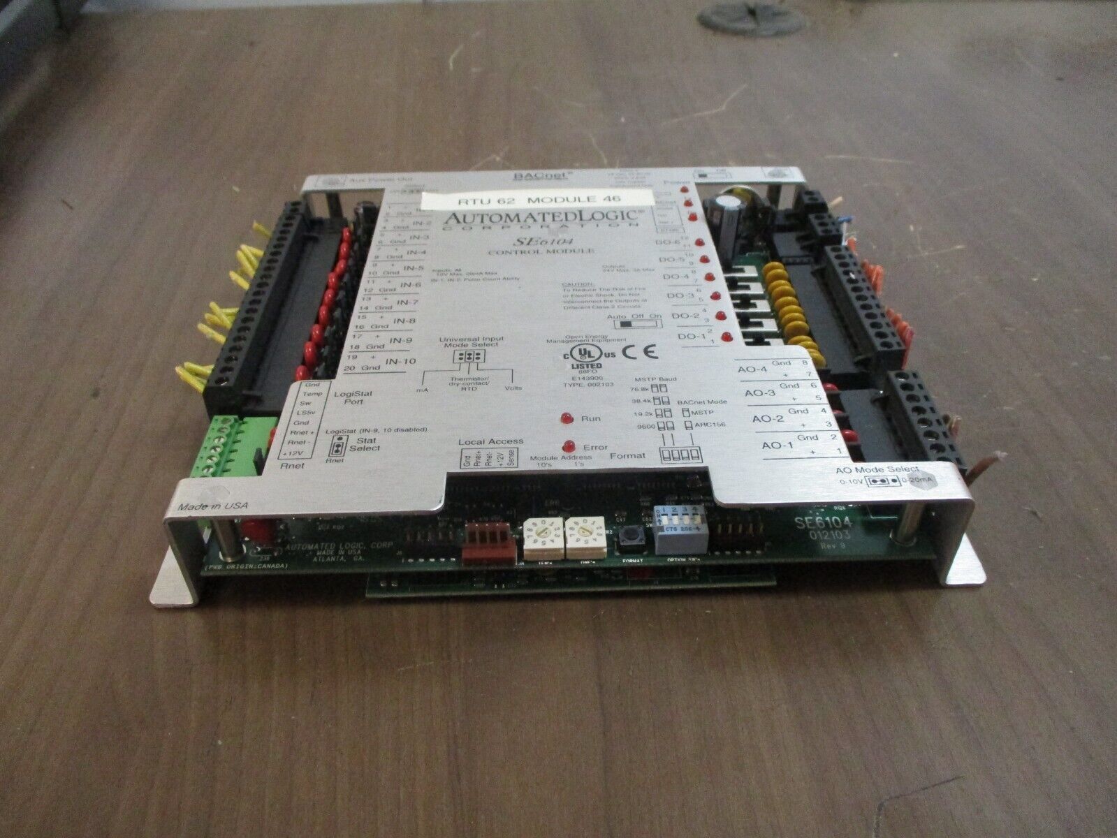 Automated Logic BACnet Control Module SE6104 Input: 10V 20mA Output: 24V 3A Used