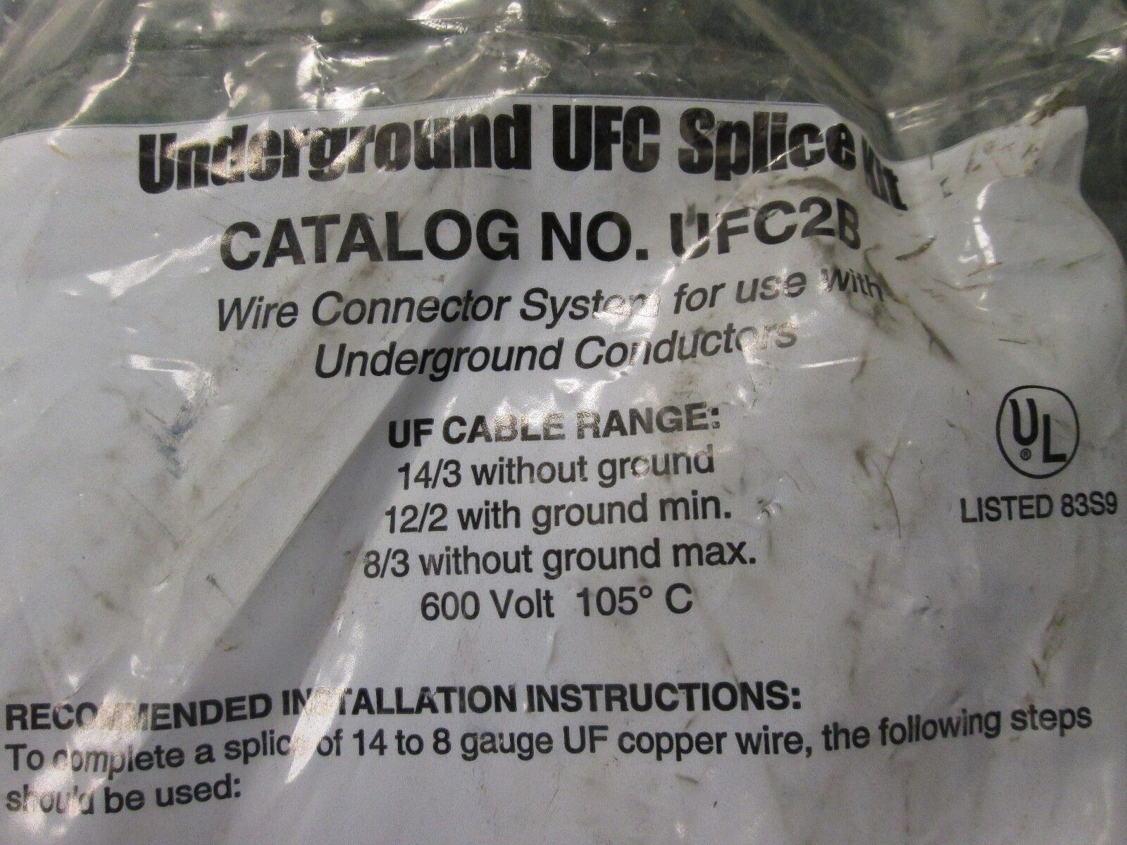 Engineered Products Underground UFC Splice Kit UFC2B New Surplus