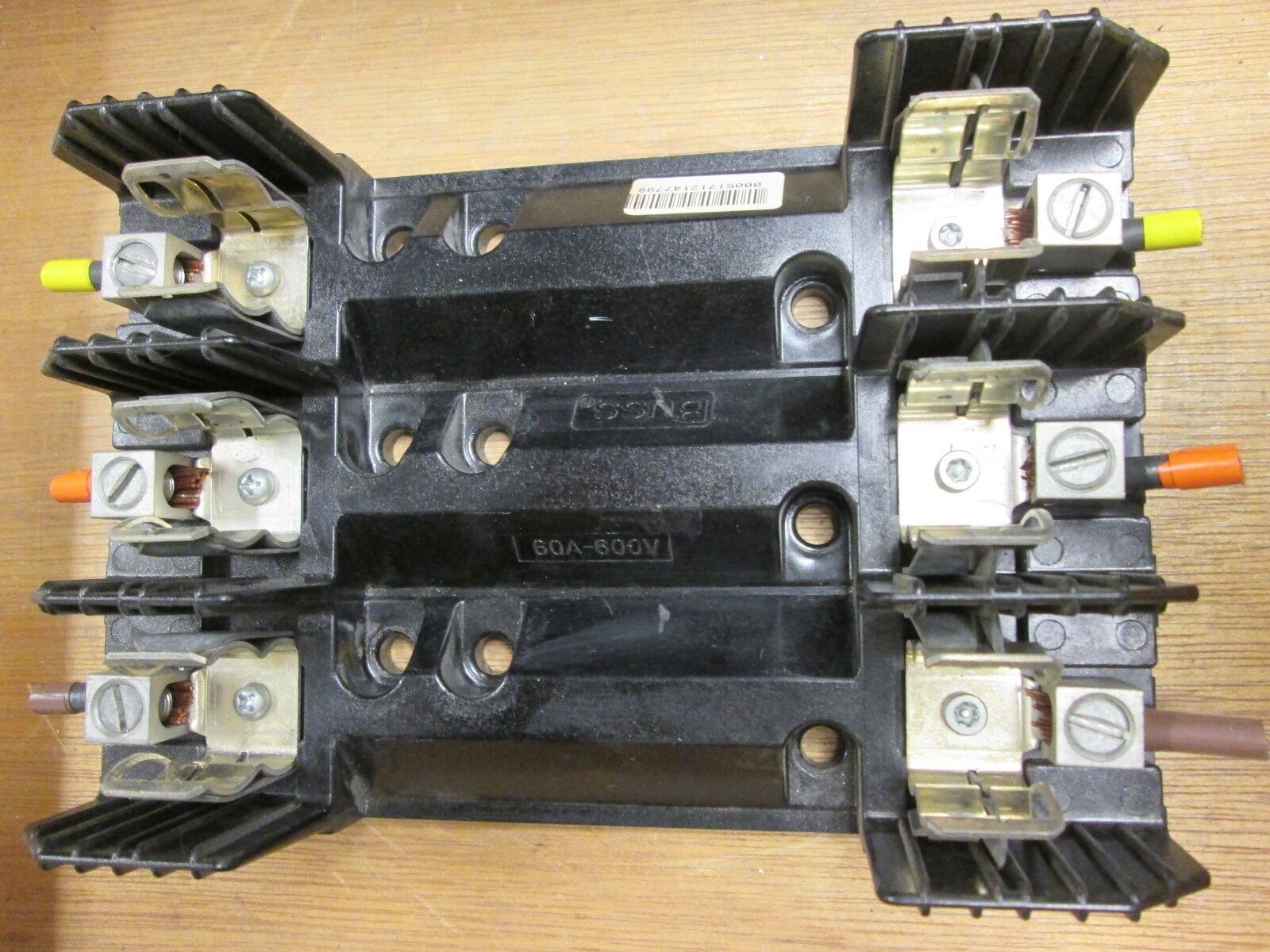 Bussmann Fuse Block R60060-3CR 60A 600V 3P Lot of 2 Used