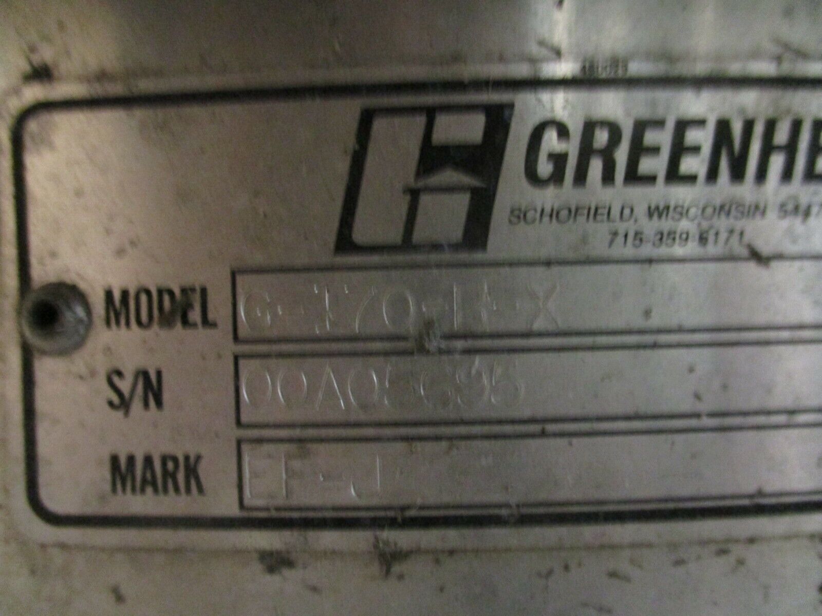 Greenheck Exhaust Fan G-170-B-X Used