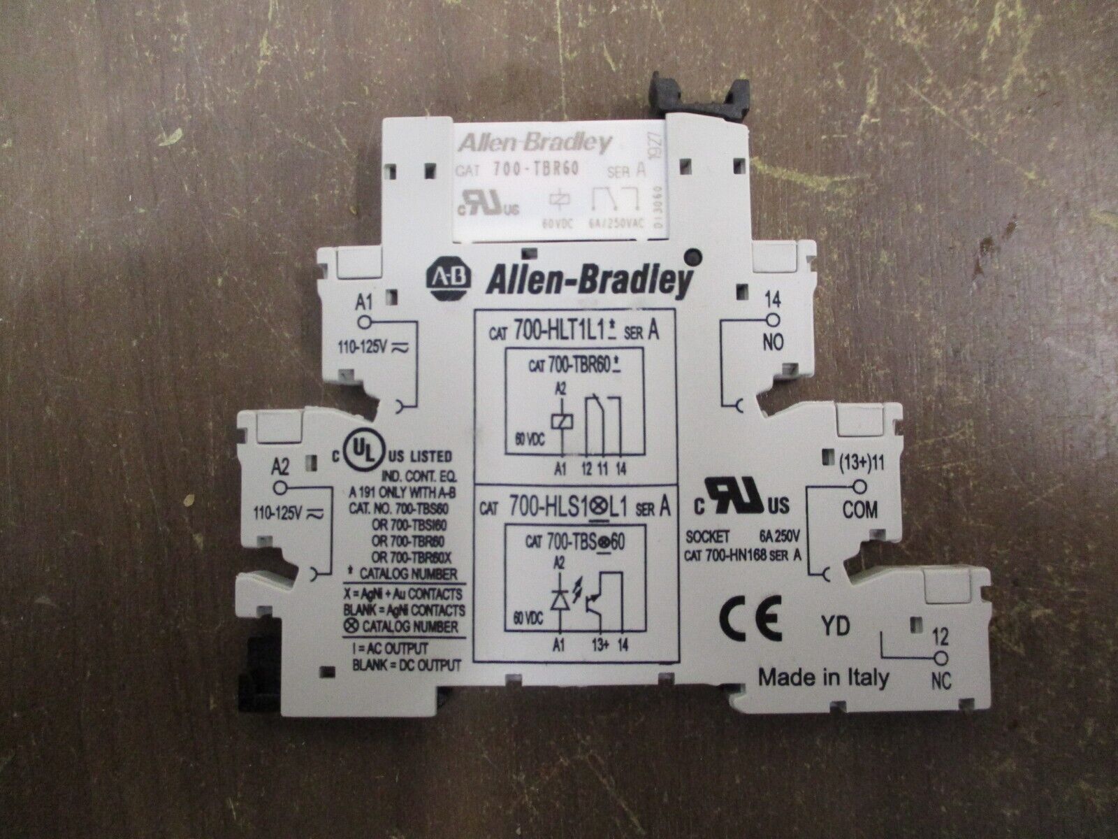 Allen-Bradley GP Terminal Block Relay 700-HLT1L1* Ser. A 60 VDC Coil Used