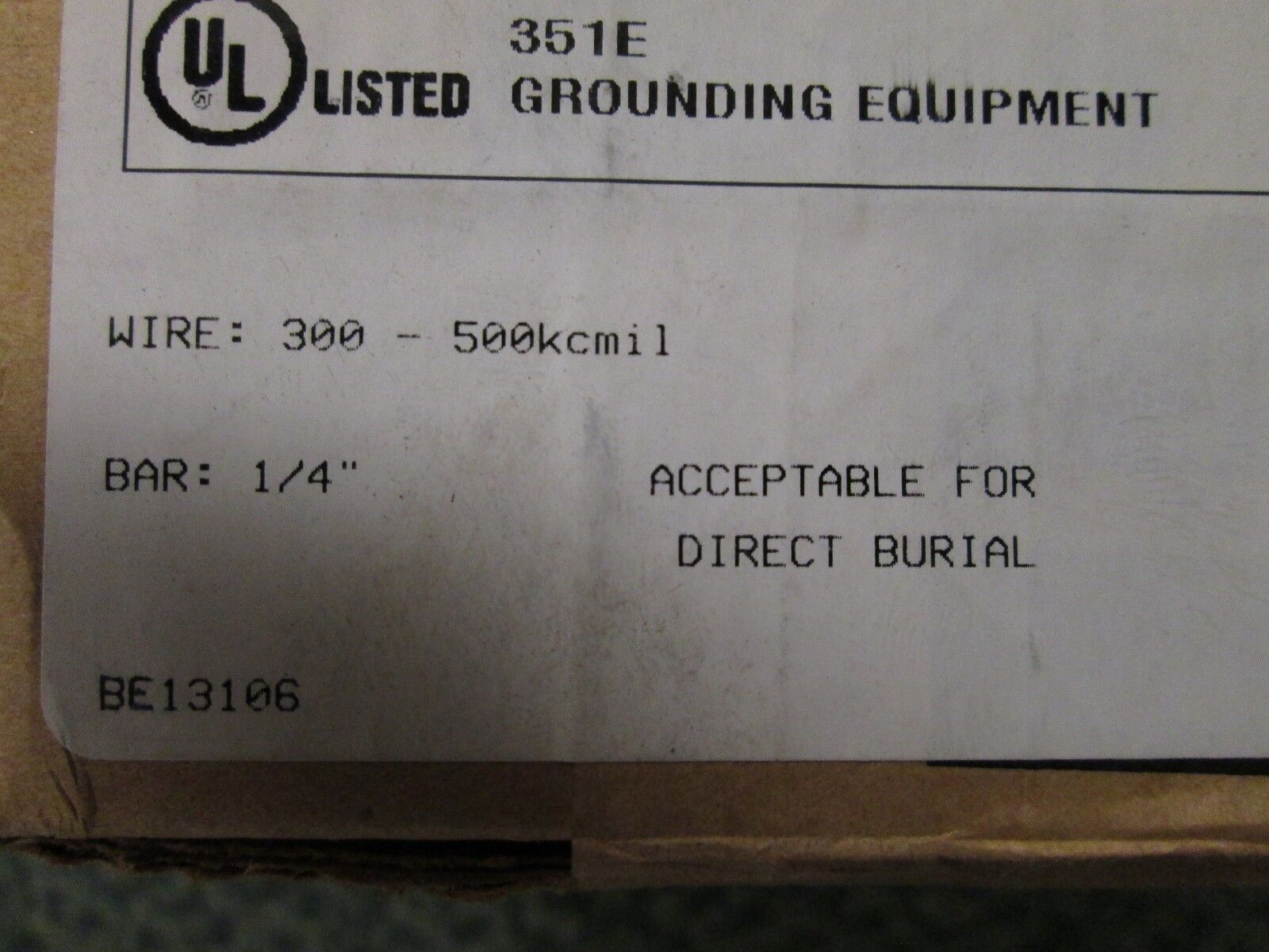 Burndy Ground Connector GBM34W 300-500kcmil *Box of 12* New Surplus