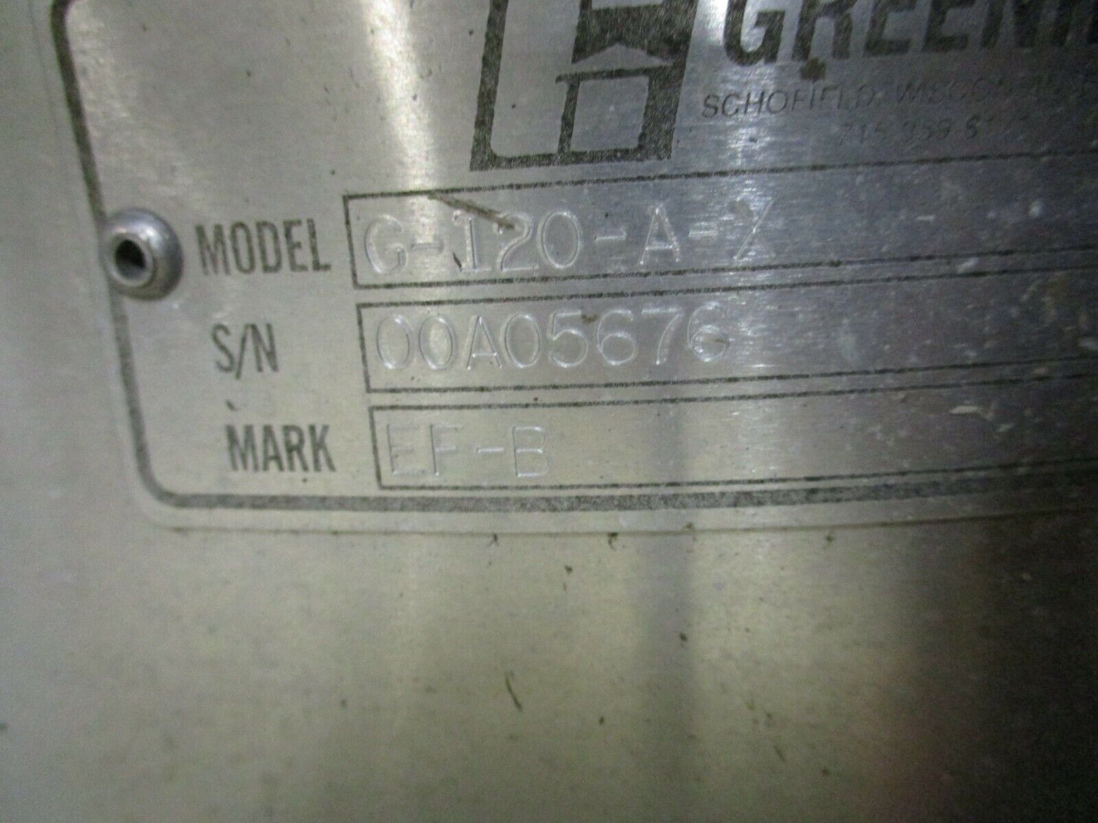 Greenheck Exhaust Fan G-120-A-X Used
