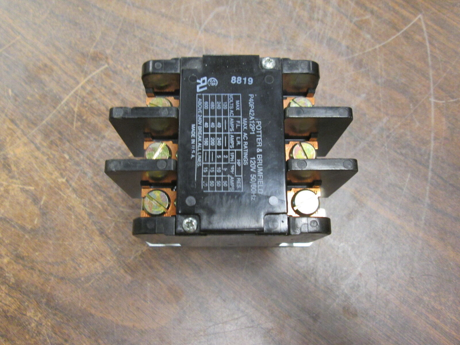 Potter & Brumfield Contactor P40P42A12P1 40A 120V Coil 600V Used