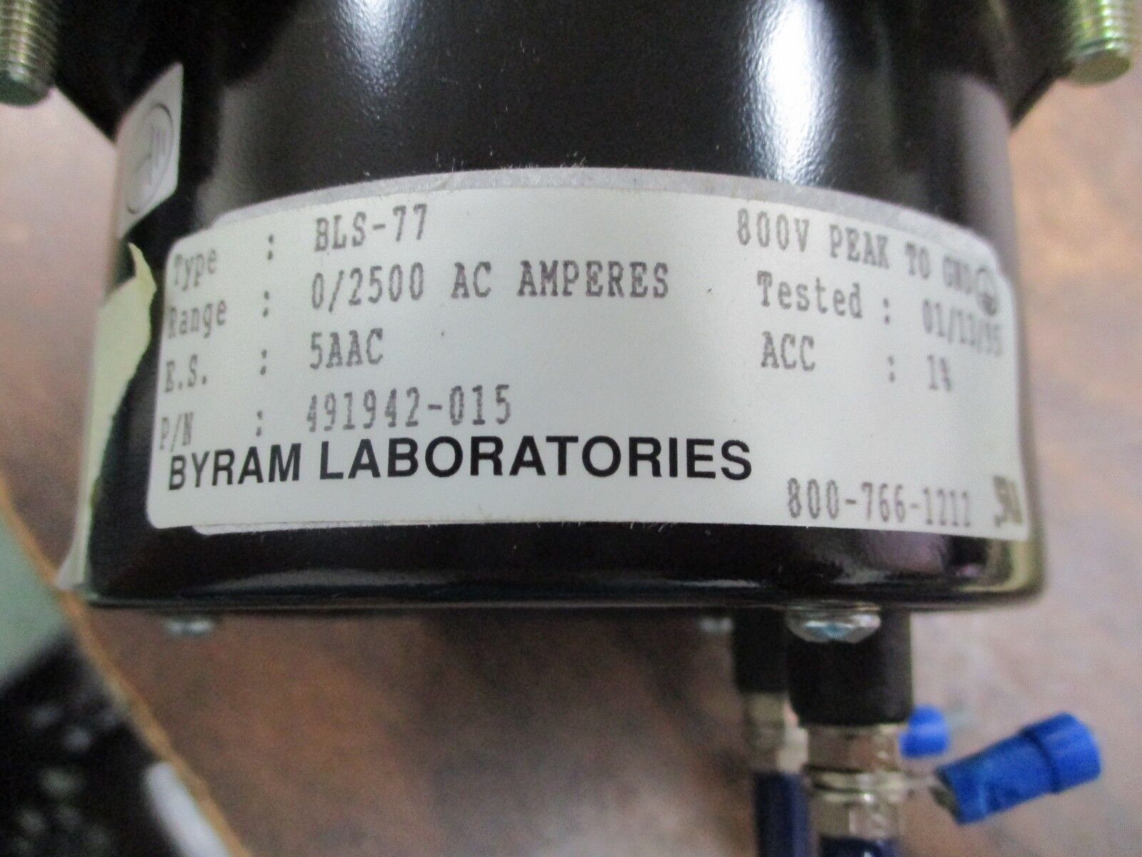 ASCO AC Ampmeter BLS-77 Range: 0-2500A Used
