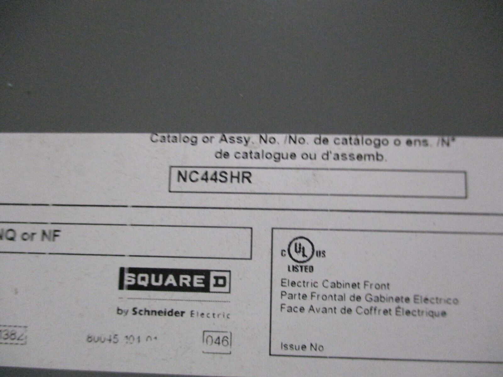 Square D NF Panelboard Interior w/ Box & Cover CM440738080120001 Box: MH44 225A