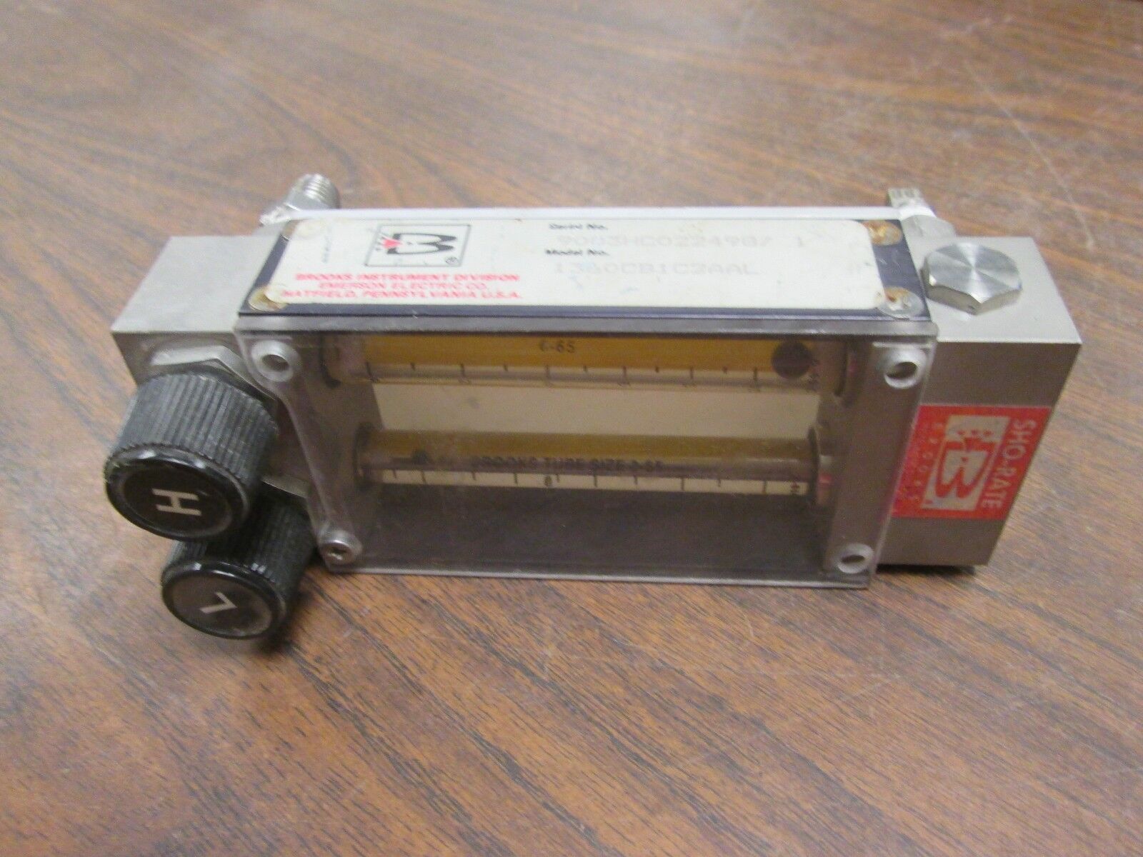 Brooks Sho-Rate Flowmeter 1360CB1C2AAL 200 PSIG *Missing Cover Screws* Used