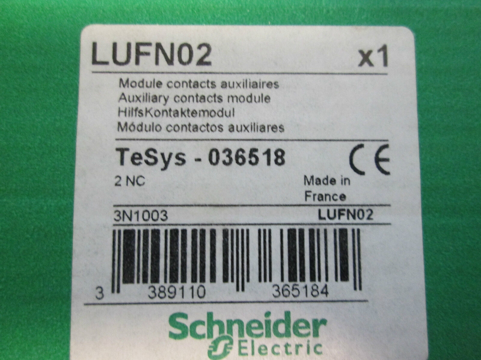 Telemecanique LUFN02 Aux. Contact Module NC NC New in Box!!!
