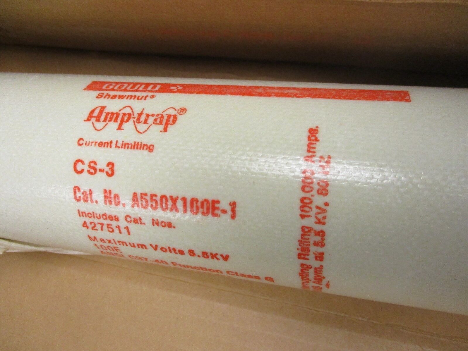 Gould Shawmut Amp-Trap CS-3 Fuse A550X100E-1 100E 5.5KV New Surplus