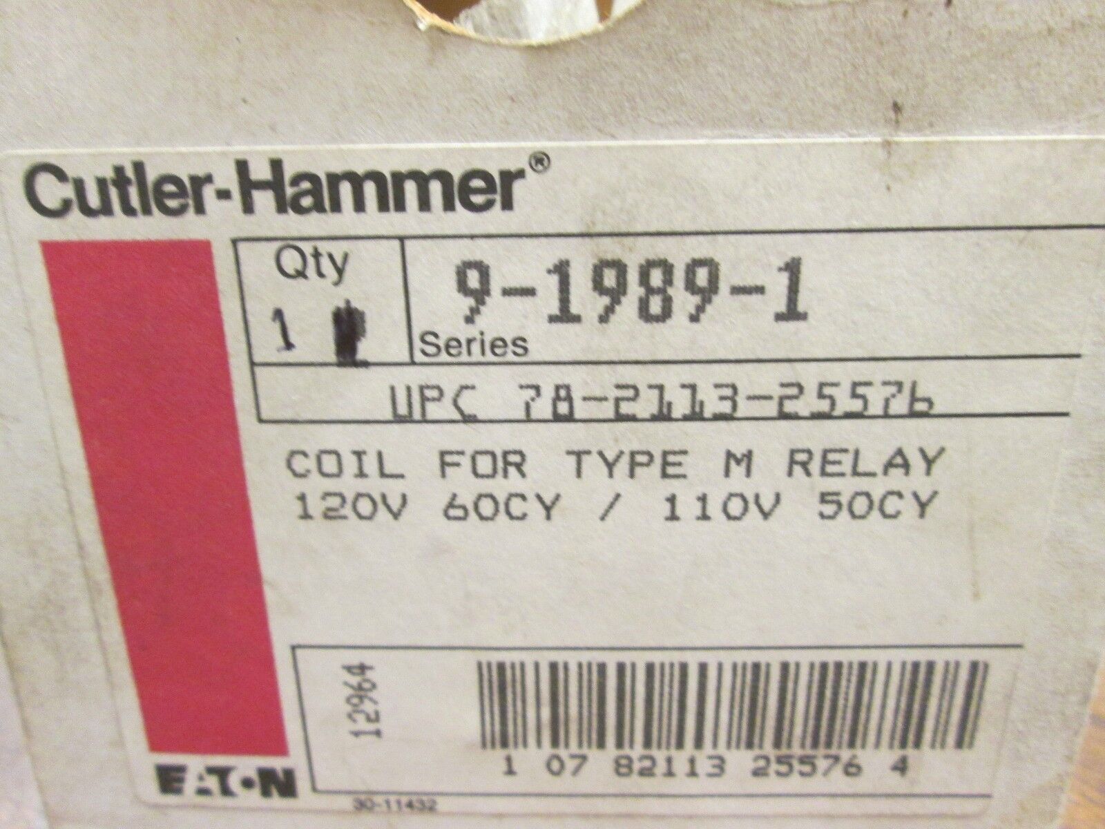 Cutler-Hammer Magnetic Coil 9-1989-1 120V@60Hz 110V@50Hz New Surplus