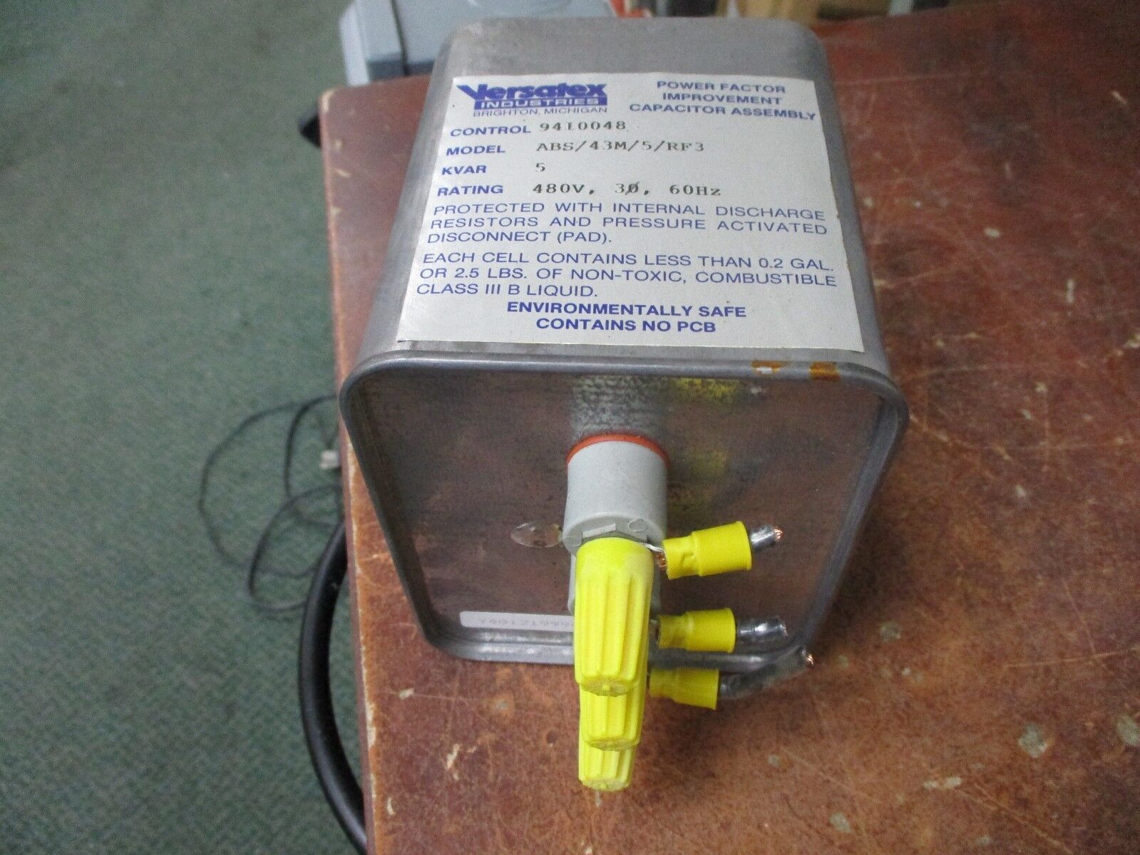 Versatex Power Factor Improvement Capacitor Assembly ABS/43M/5/RF3 5 KVAR Used