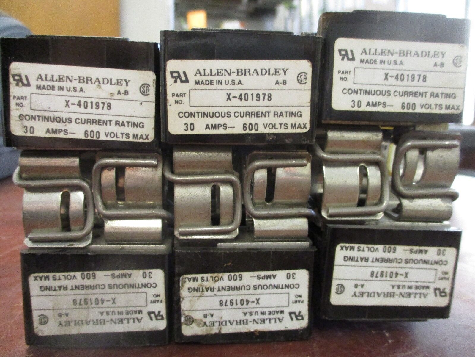 Allen-Bradley Fuse Holder X-401978 600V 30A *Lot of 3 Sets* Used