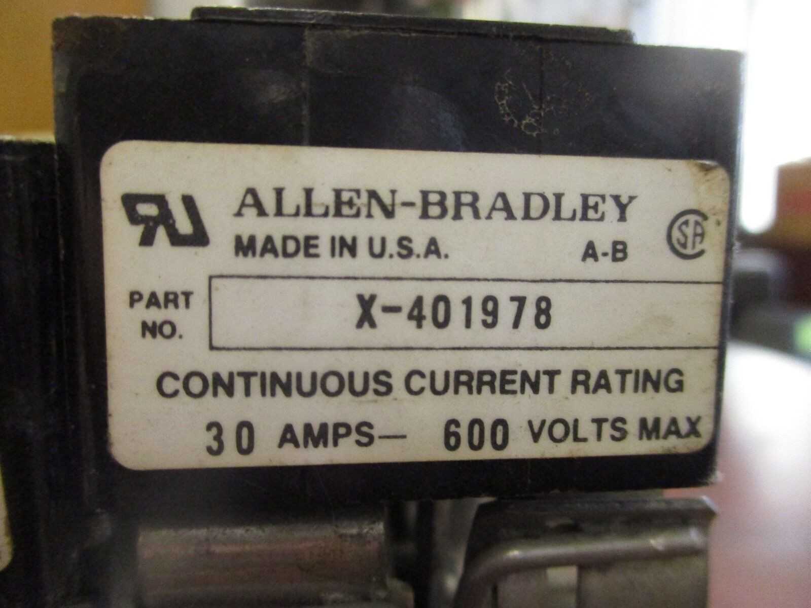 Allen-Bradley Fuse Holder X-401978 600V 30A *Lot of 3 Sets* Used
