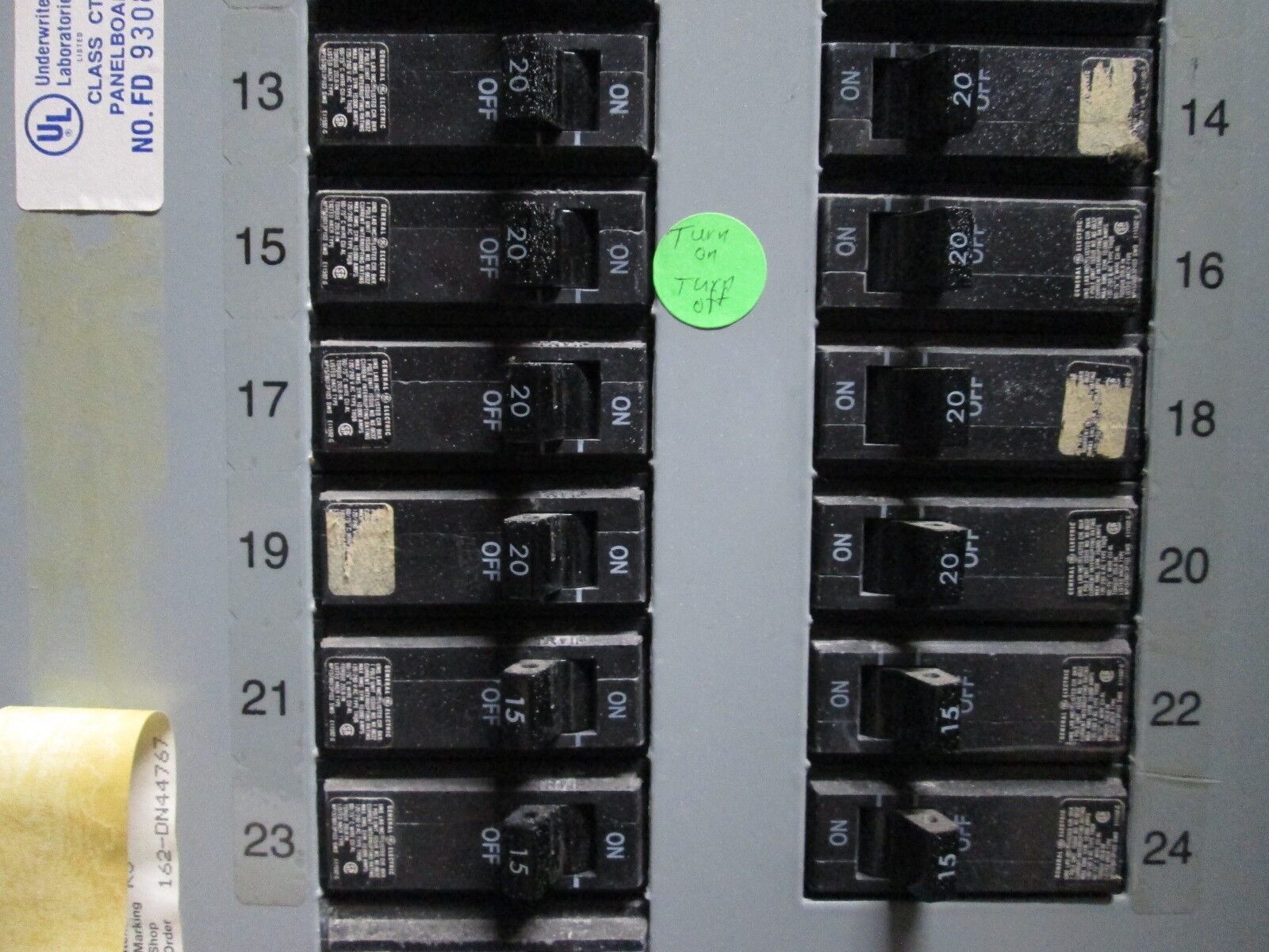GE Main Circuit Breaker Panel AQF3241ABX AXB4 100A Main Breaker 125A 208Y/120V
