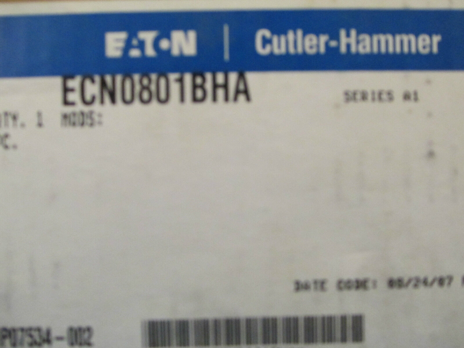 Cutler-Hammer Starter Enclosure ECN0801BHA Size 0 New Surplus