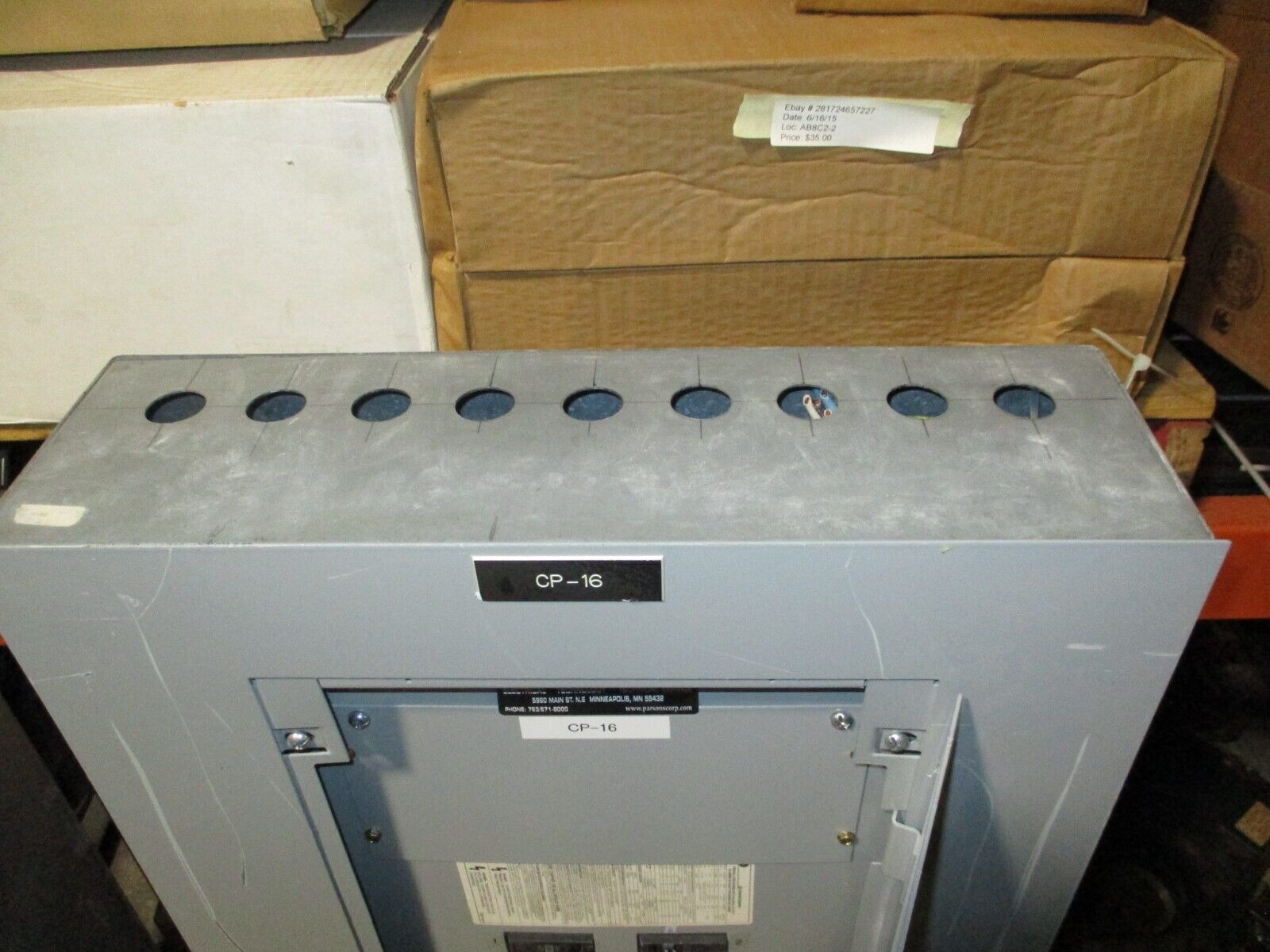 GE Main Lug Breaker Panel AQU3422RCX 225A Max 208/120V 3Ph 4W 42-Slot Used