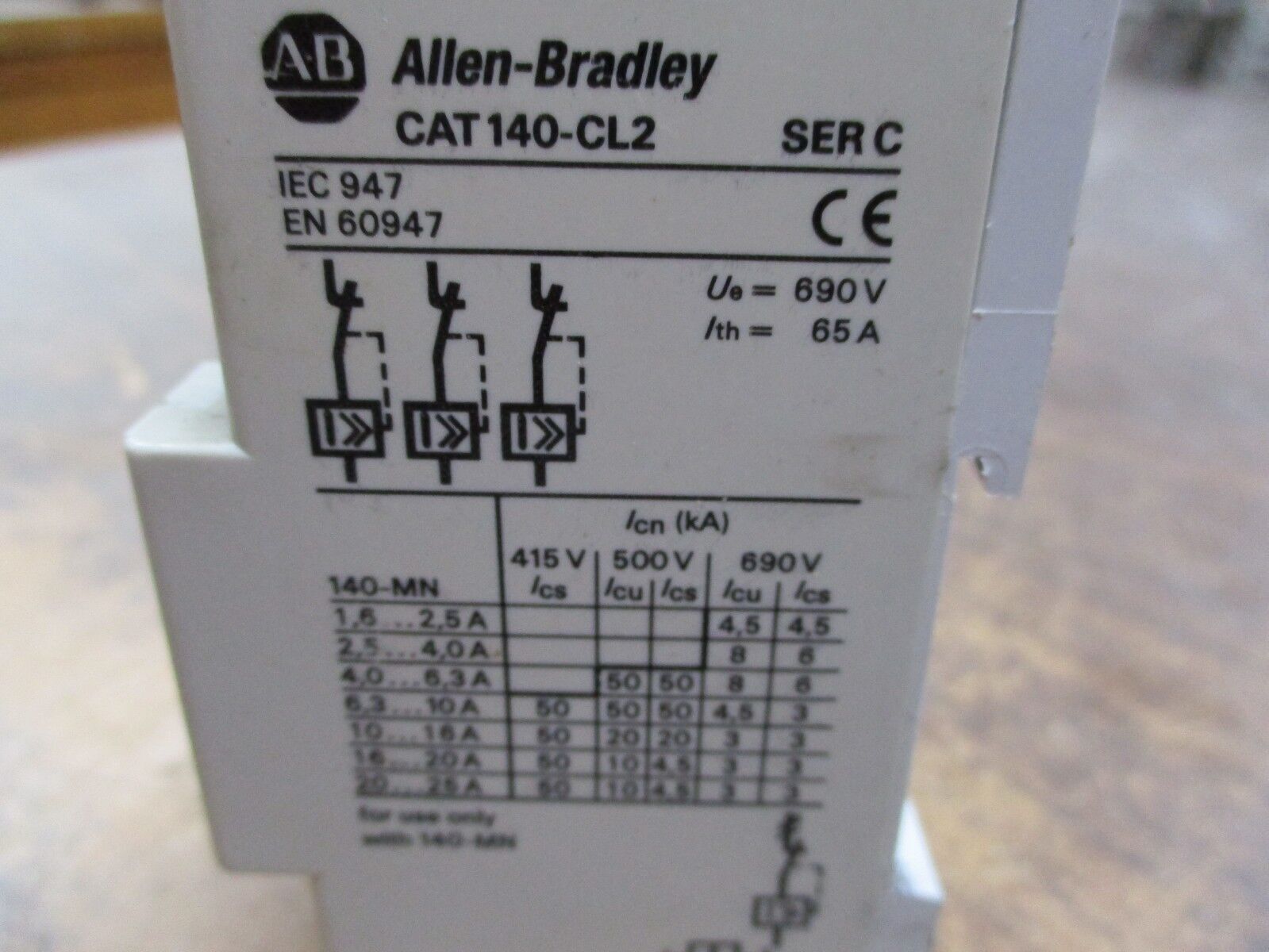 Allen-Bradley Current Limiter 140-CL2 Ser. C 25A 600V Used