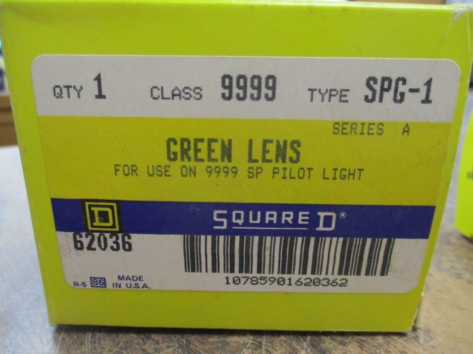 Square D Green Lens 9999 SPG-1 Ser A For Use on 9999 SP Pilot Light New Surplus