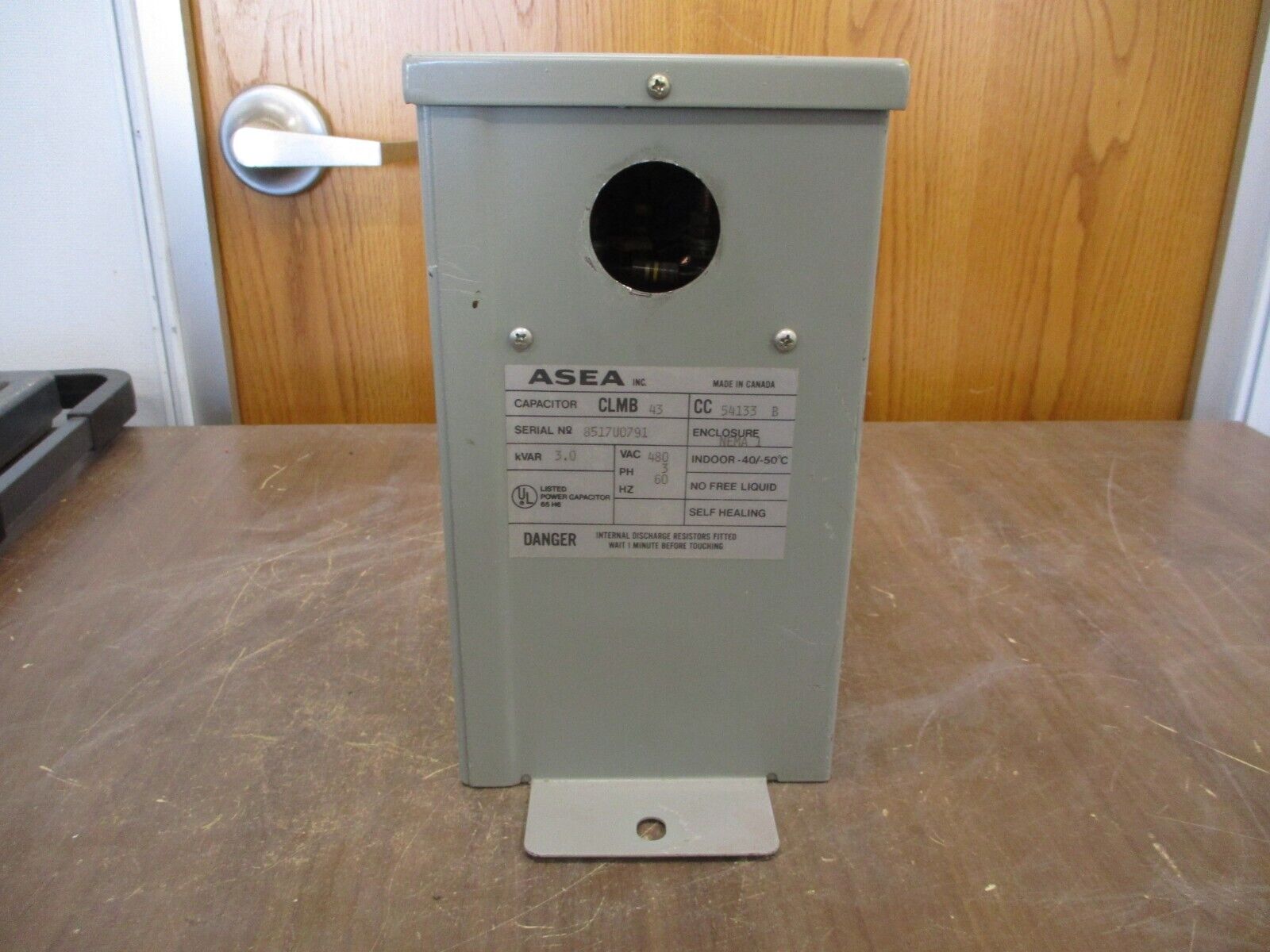 Asea Capacitor CLMB 43 CC 54133 B 3KVAR 480V 3Ph 60Hz Used