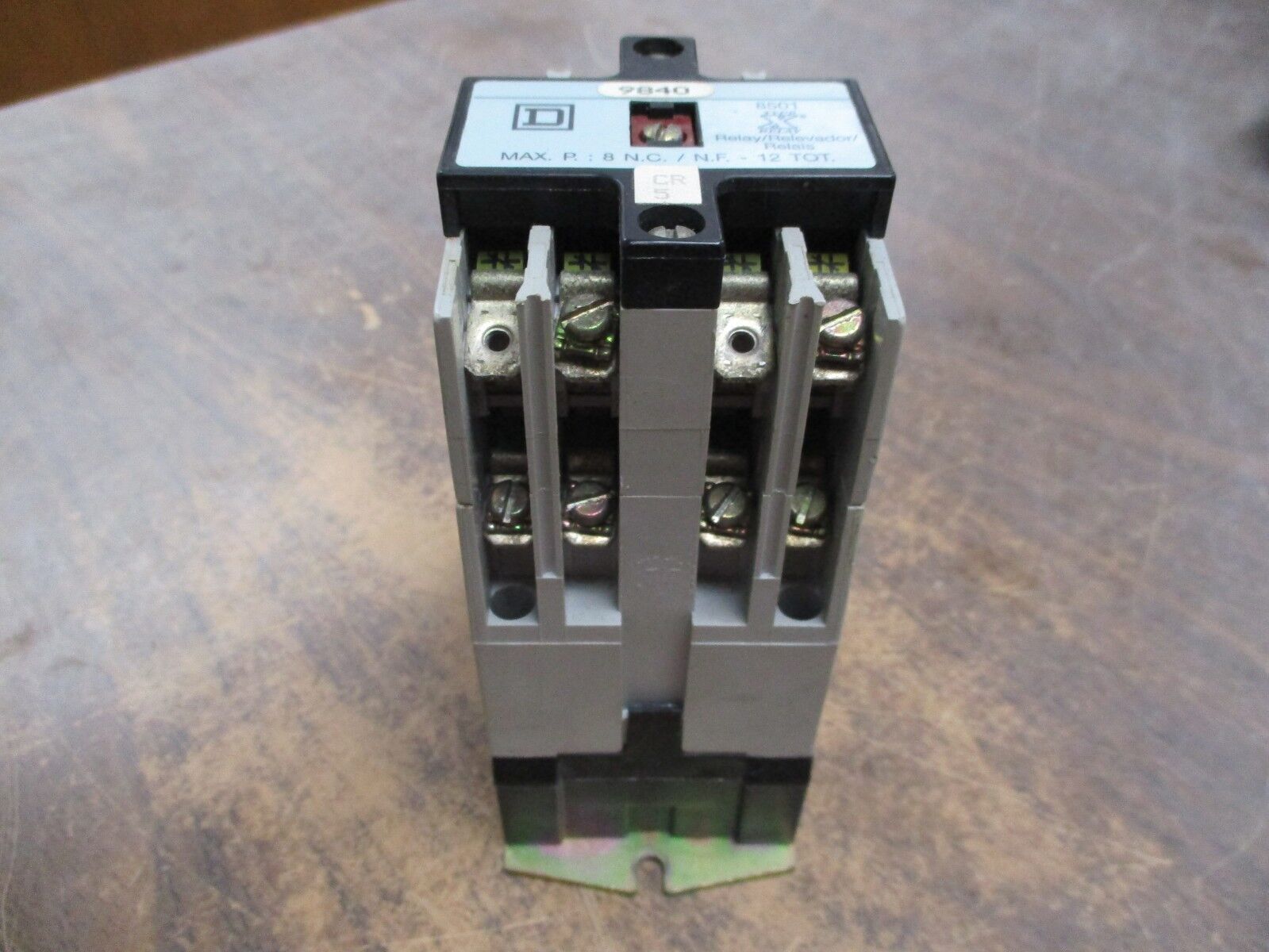 Square D Type X Control Relay 8501 X0 80 9840 Ser. A 120V Coil 20A 600V Used
